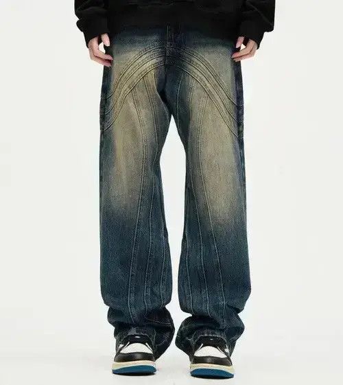 Japanese Brand × Jean Y2K Painted Circle Striped Baggy Jeans Size US 30 / EU 46 - 1 Thumbnail