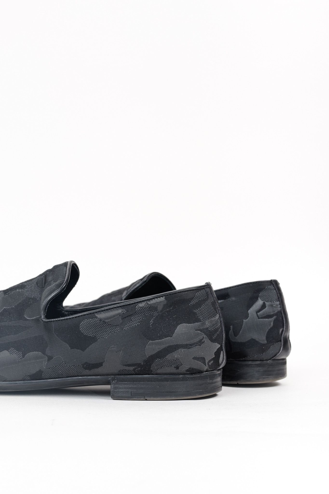 Jimmy Choo Jimmy Choo Sloane Black Camouflage Textile Loafers Size US 12.5 / EU 45-46 - 8 Thumbnail