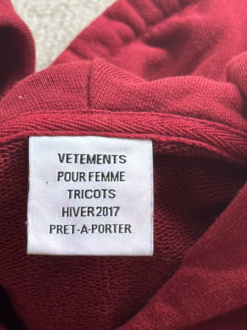 Vetements Vetements 18aw Burgundy Zip-up Sweatshirt Size US S / EU 44-46 / 1 - 2 Thumbnail
