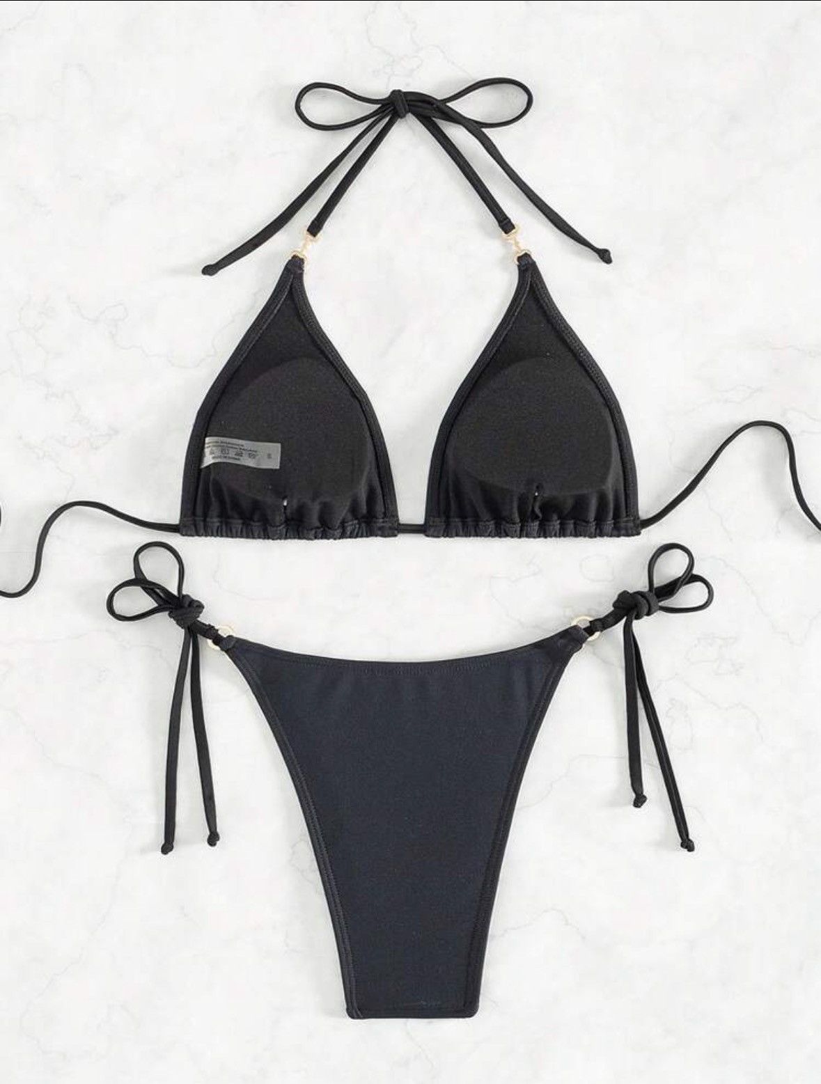 Other Classic Black Triangle Bikini Set with Side Ties Size ONE SIZE - 3 Thumbnail
