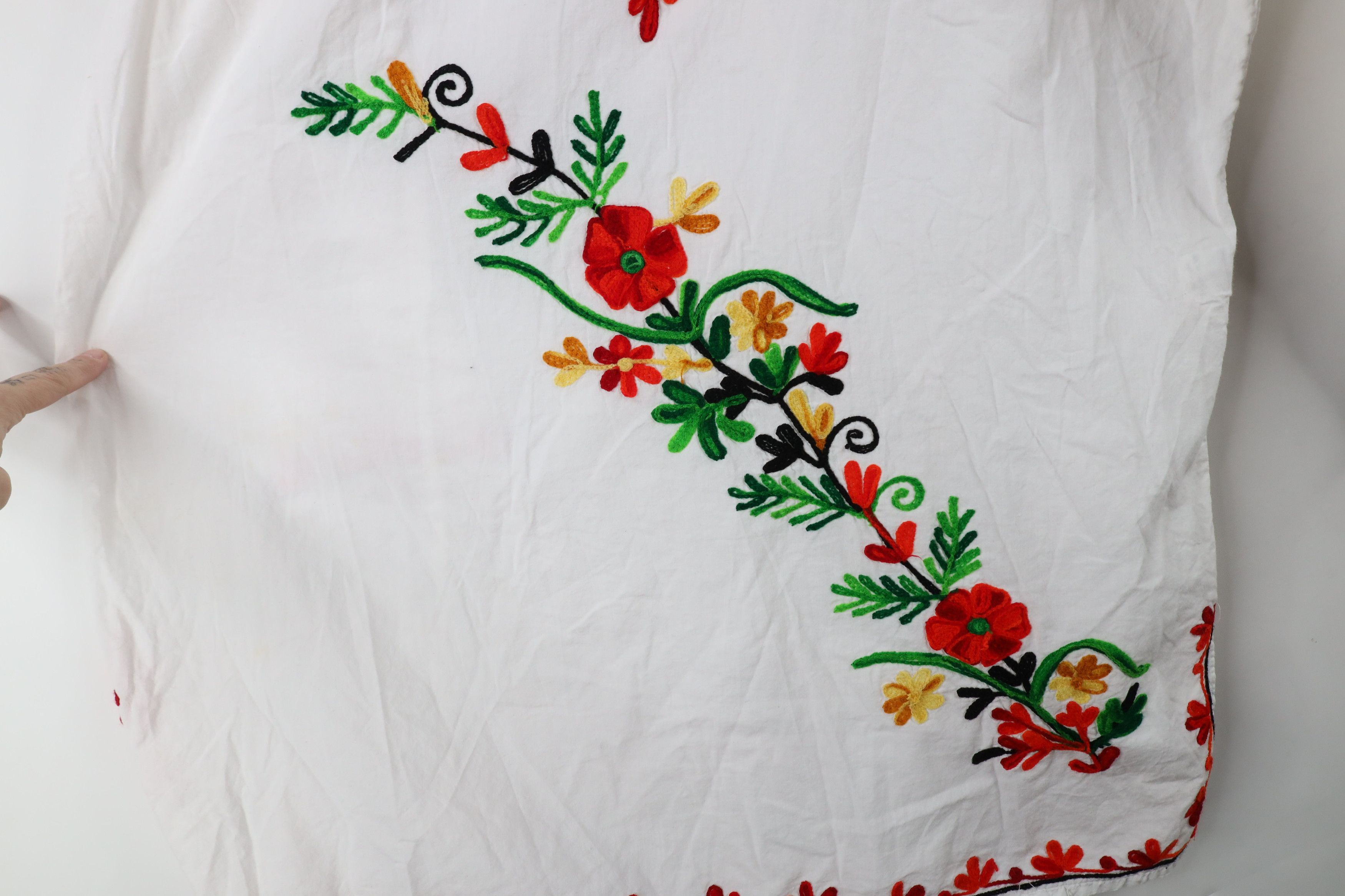 Vintage Vintage 90s Boho Chic Embroidered Blouse Top Hippy White Size XXL / US 16-18 / IT 52-54 - 6 Thumbnail