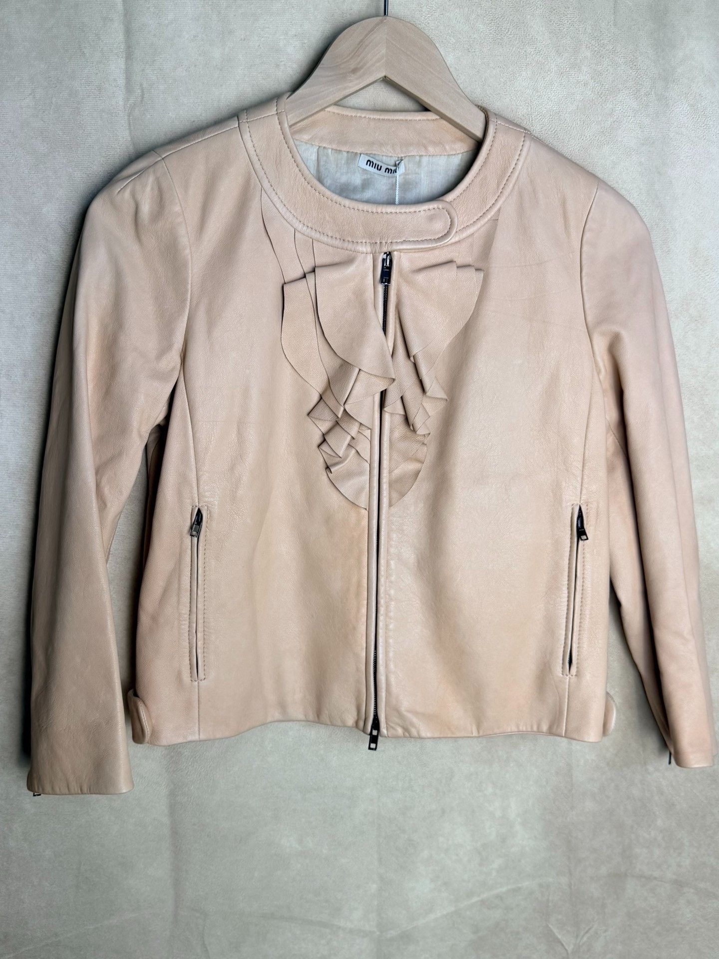 Miu Miu Miu Miu Retro Pink Leather Jacket it_36 Women Size XS / US 0-2 / IT 36-38 - 1 Thumbnail