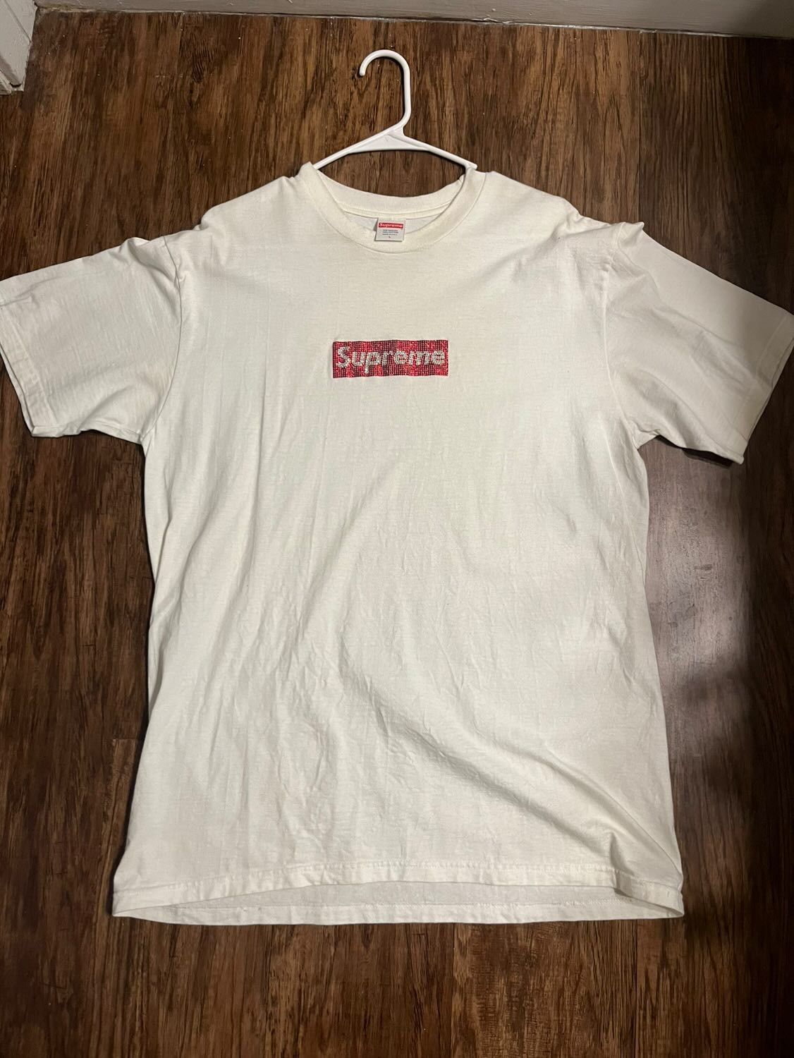 Supreme AUTHENTIC SUPREME SWAROVSKI BOX LOGO TEE SHIRT Size US L / EU 52-54 / 3 - 2 Thumbnail