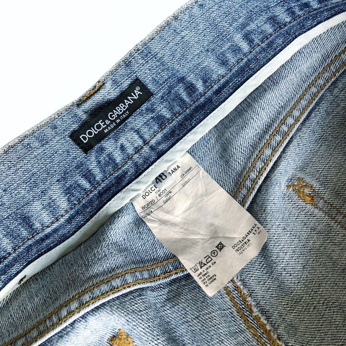 Dolce & Gabbana 🧿distressed patchwork denim jeans washed light blue Size US 32 / EU 48 - 5 Thumbnail