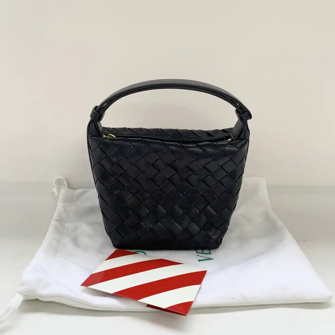 Bottega Veneta BOTTEGA VENETA Candy Wallace micro black cowhide leather woven shoulder bag Size ONE SIZE - 1 Thumbnail