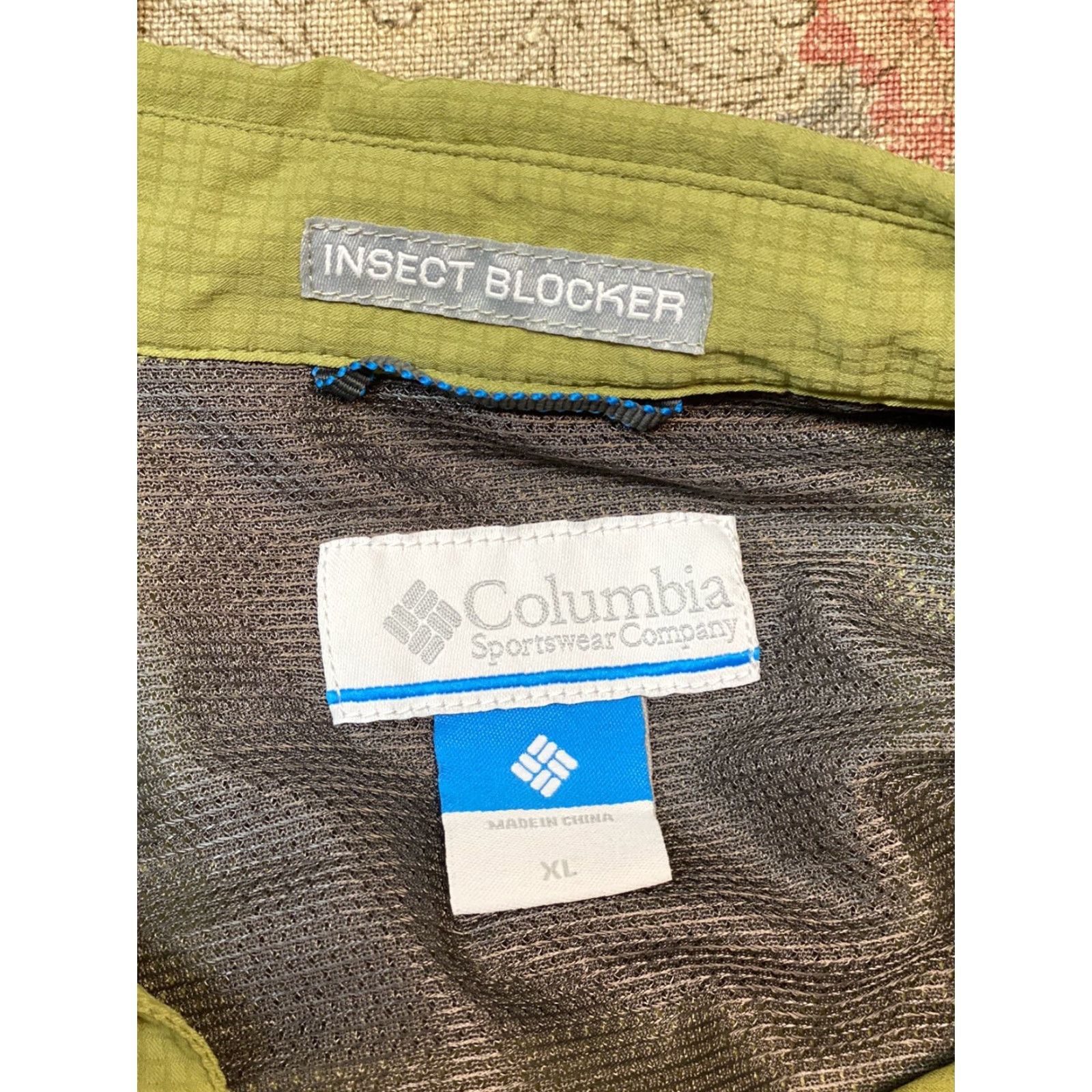 Vintage Columbia Shirt Insect Blocker XL Green Mini Check Long Sleeve Hiking Mens Insect Blocker Button-Up Shirt Mens Size US XL / EU 56 / 4 - 7 Thumbnail