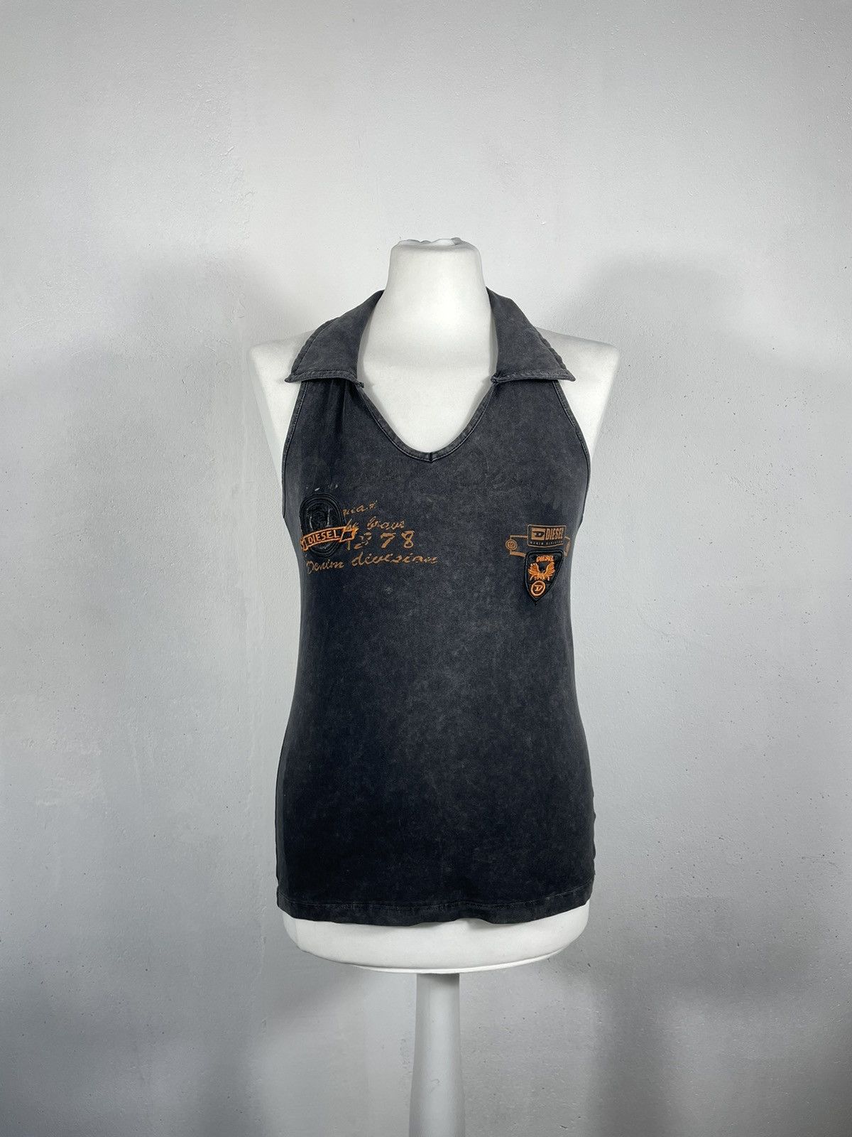 Diesel Y2K Diesel Vintage Retro Smoke Tank Top Polo Blouse 00s Size M / US 6-8 / IT 42-44 - 1 Thumbnail