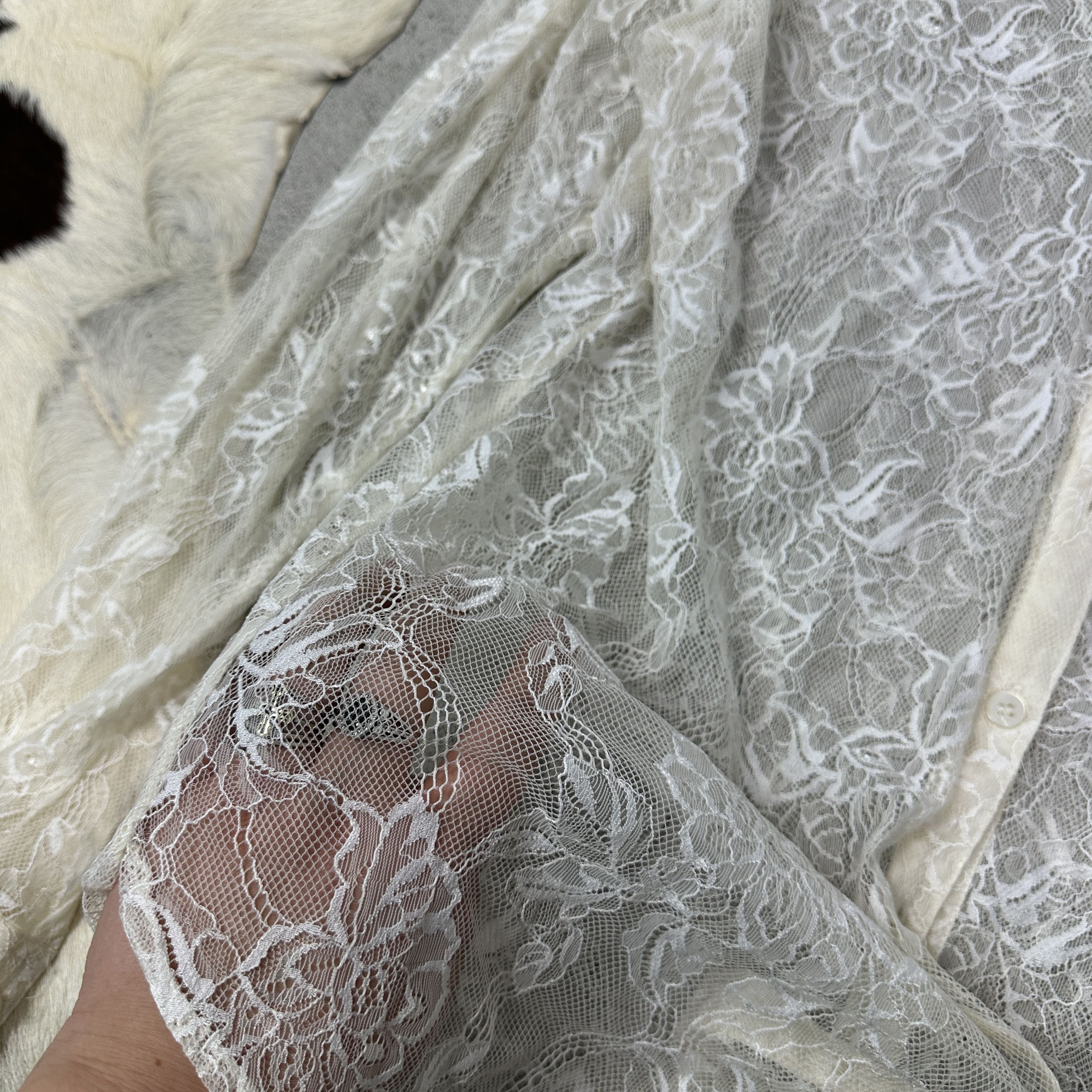 Vintage Vintage Avant Garde Mesh Sheer Lace Shirt Y2K Size M / US 6-8 / IT 42-44 - 6 Thumbnail