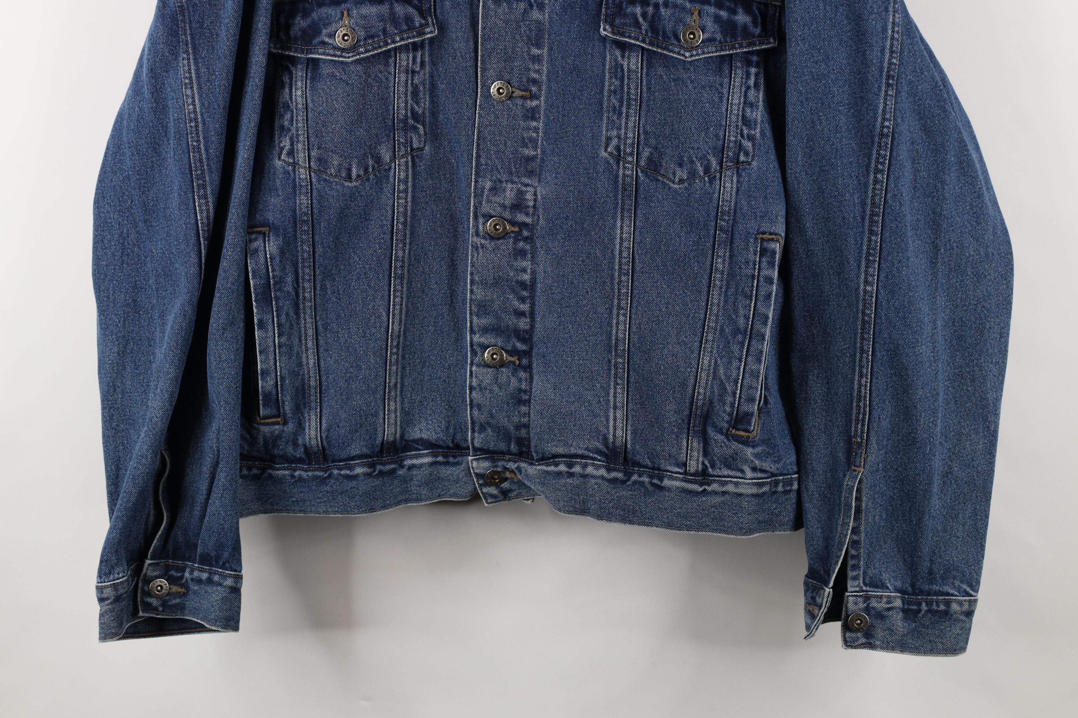 Vintage × Wrangler Vintage Wrangler Denim Jean Trucker Jacket Blue Cotton Size US XXL / EU 58 / 5 - 3 Thumbnail