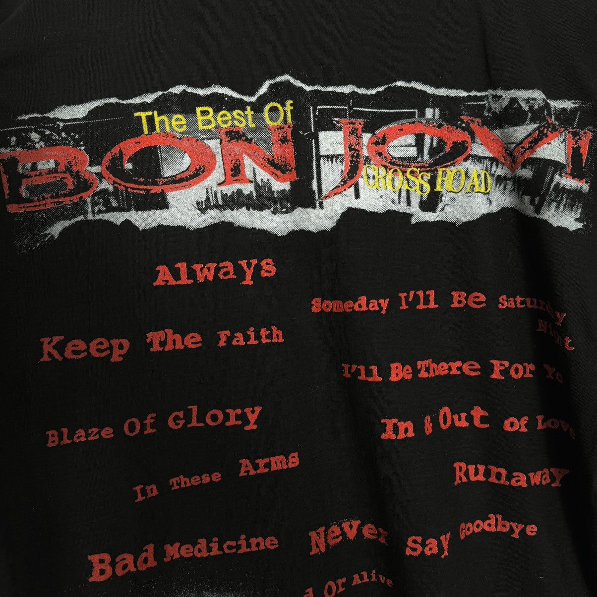 Band Tees Vintage 90s Bon Jovi Crossroads Euro All Over Rare LS Shirt Size US XL / EU 56 / 4 - 6 Thumbnail
