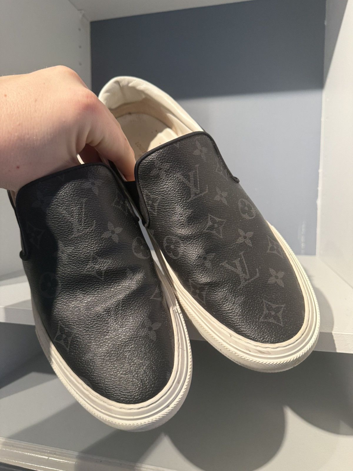 Louis Vuitton Louis Vuitton Trocadero Slip On Sneakers Monogram Eclipse 9 Size US 9 / EU 42 - 4 Thumbnail