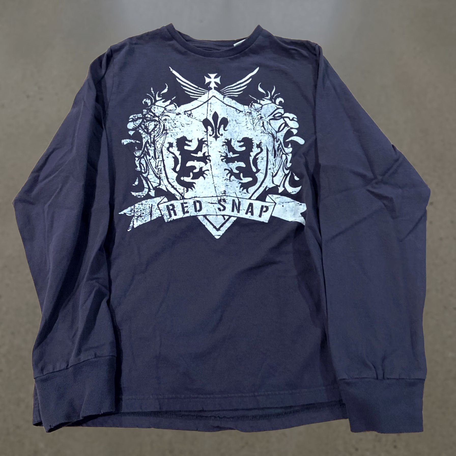 Vintage Throwdown T-Shirt Long Sleeve || Gray Cotton Thermal Crew Neck Shirt Men M - Y2K Red Snap Grunge Lion Crosses Military 80s 90s Brand: Throwdown Size US M / EU 48-50 / 2 - 1 Thumbnail