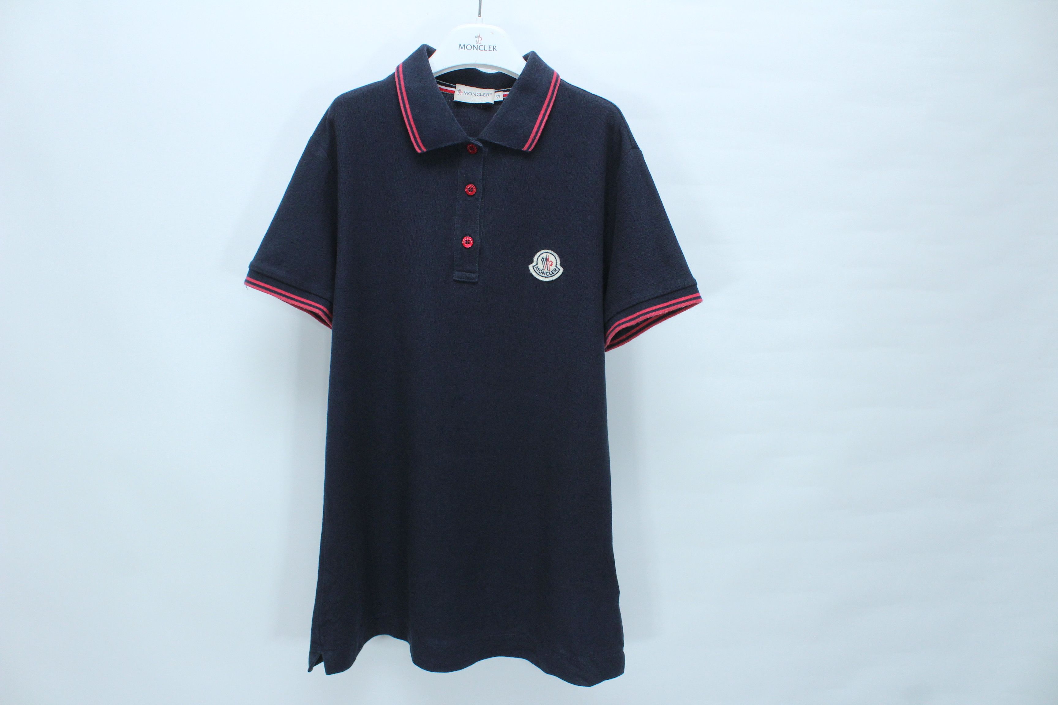 Moncler Moncler Maglia Polo Manica Corta Shirt Dress Navy S Size S / US 4 / IT 40 - 3 Thumbnail