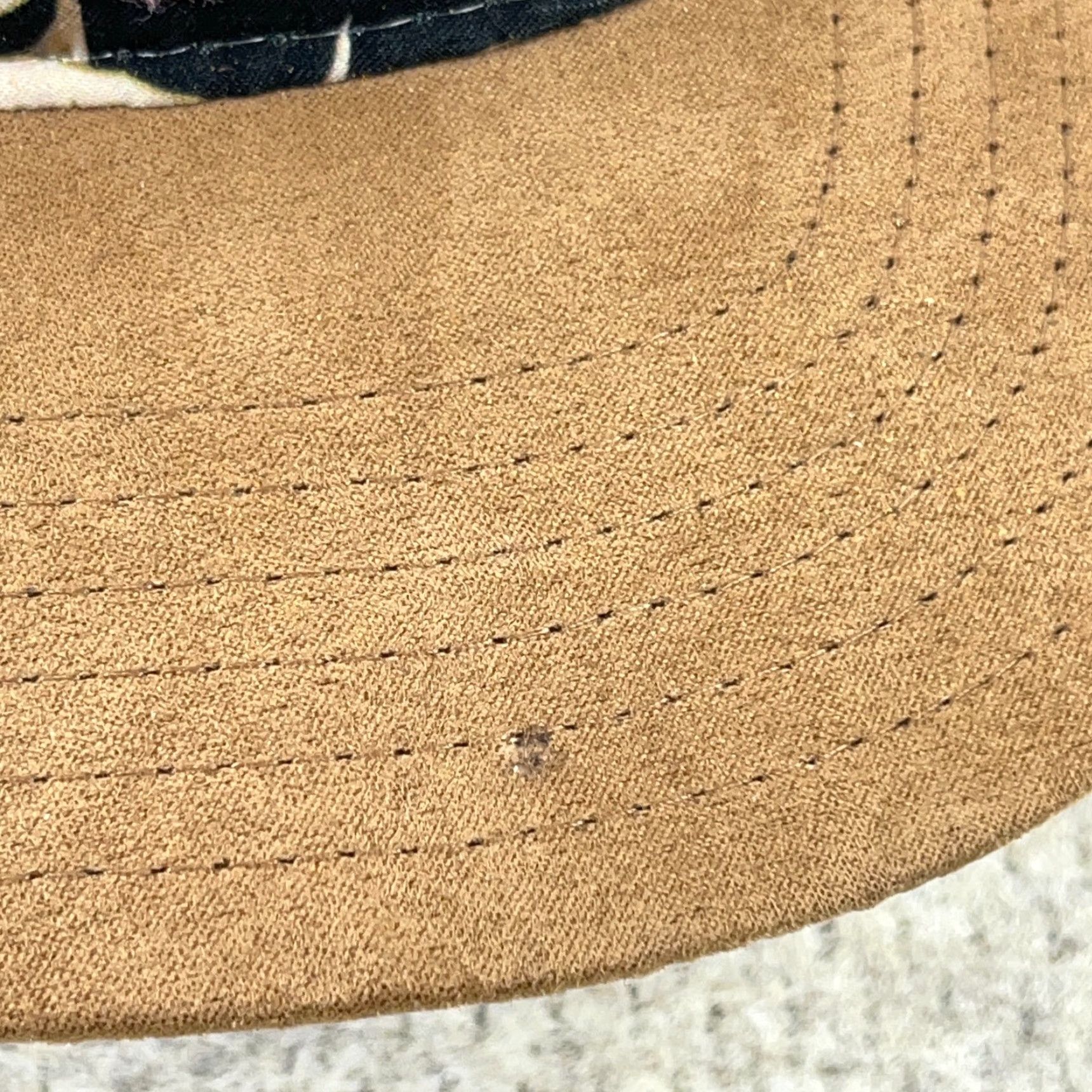 American Eagle Outfitters American Eagle Hat Men One Size Black 5 Panel Floral Suede Bill Adjustable Beach Vacation AEO Size ONE SIZE - 4 Thumbnail