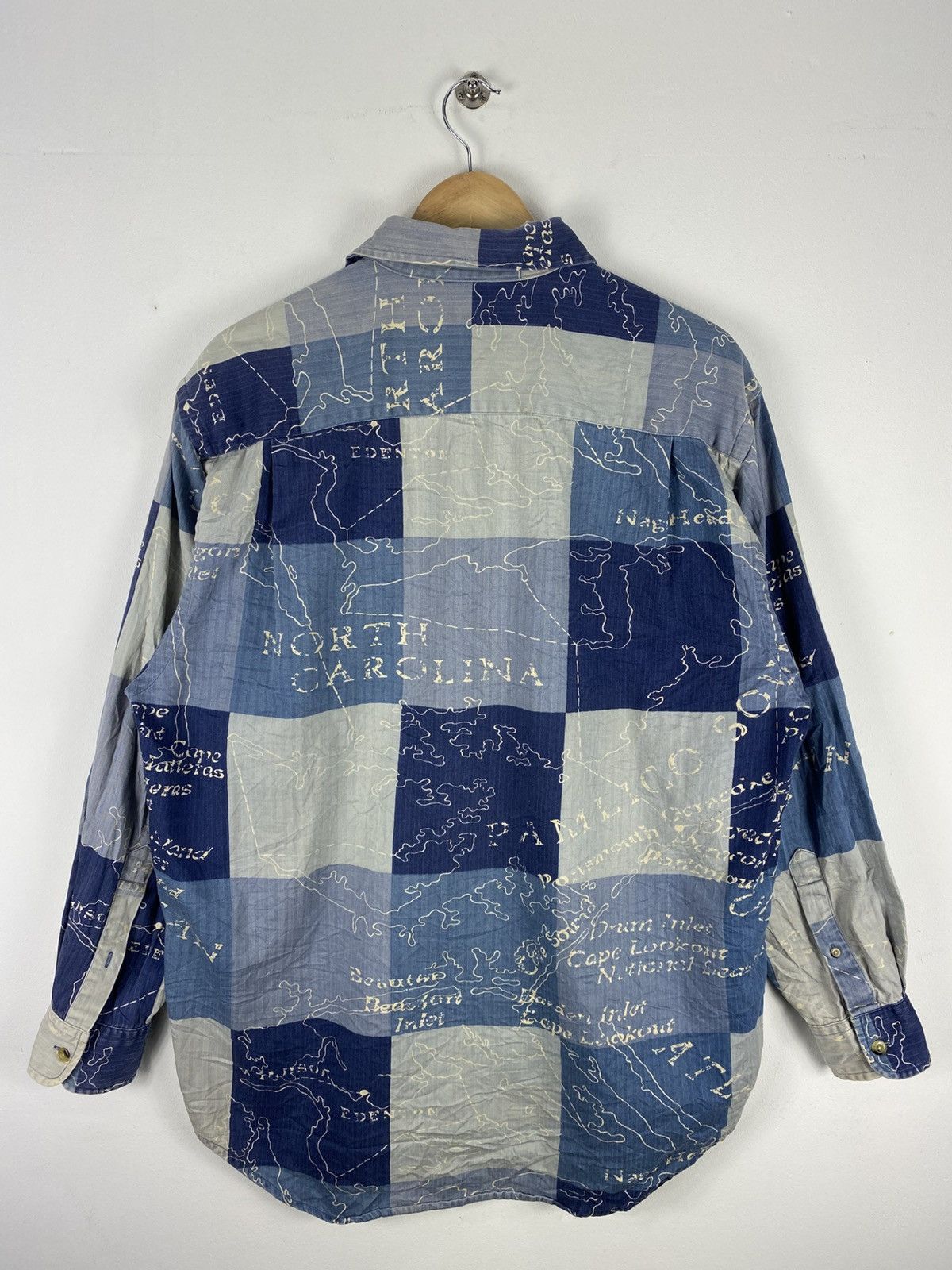 Nautica Vintage Flannel Nautica Fullprint North Carolina Size US XL / EU 56 / 4 - 4 Thumbnail