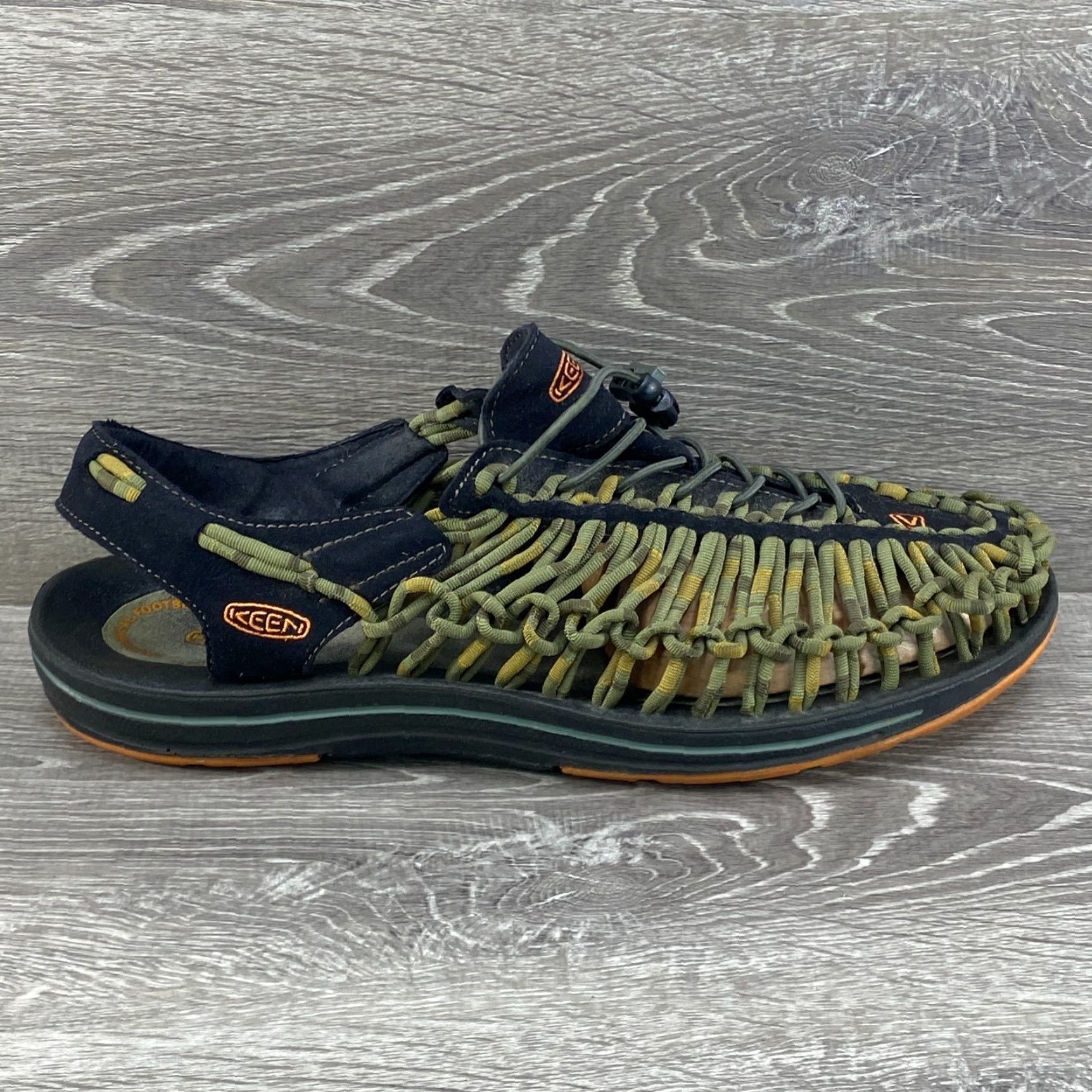 KEEN Keen UNEEK Mens 14 Woven Bungee Cord Water Hike Sandals Braided Drawstring Green Sandal Men UK 13 US 14 EU 47.5 Size ONE SIZE - 2 Thumbnail