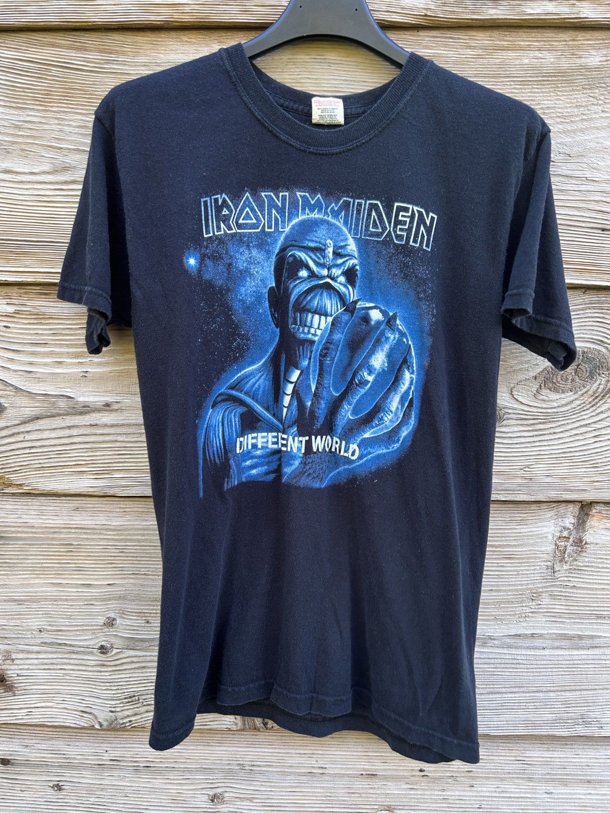 Band Tees × Iron Maiden × Vintage 00s Vintage Iron Maiden Different World T-Shirt In Black Size S / US 4 / IT 40 - 1 Thumbnail