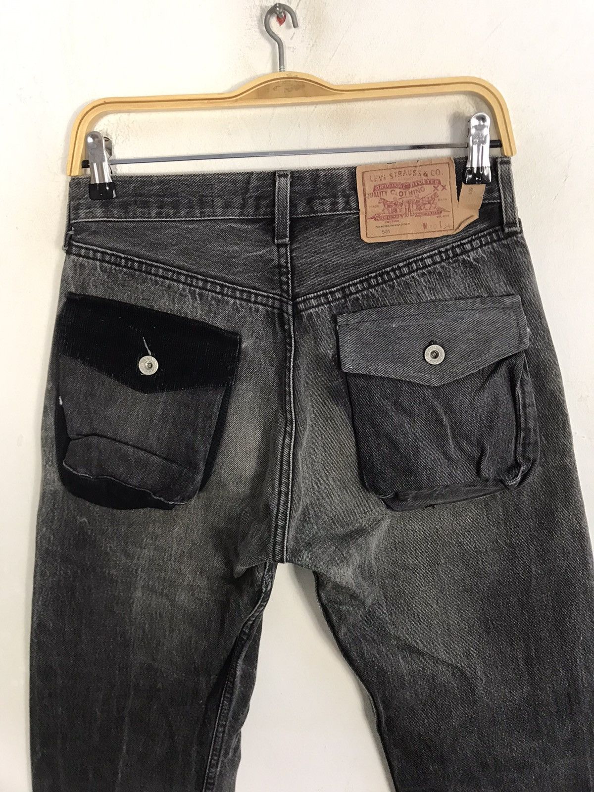 Levi's Vintage Clothing Vintage 501 France Black Denim Jean Zipper Flaps Pocket E179 Size US 29 - 7 Thumbnail