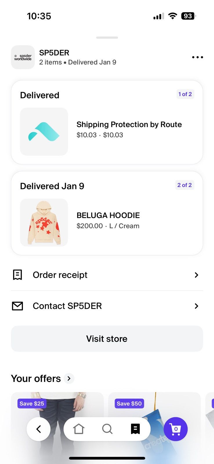 Other Sp5der beluga cream 2025 collection Size US L / EU 52-54 / 3 - 4 Thumbnail