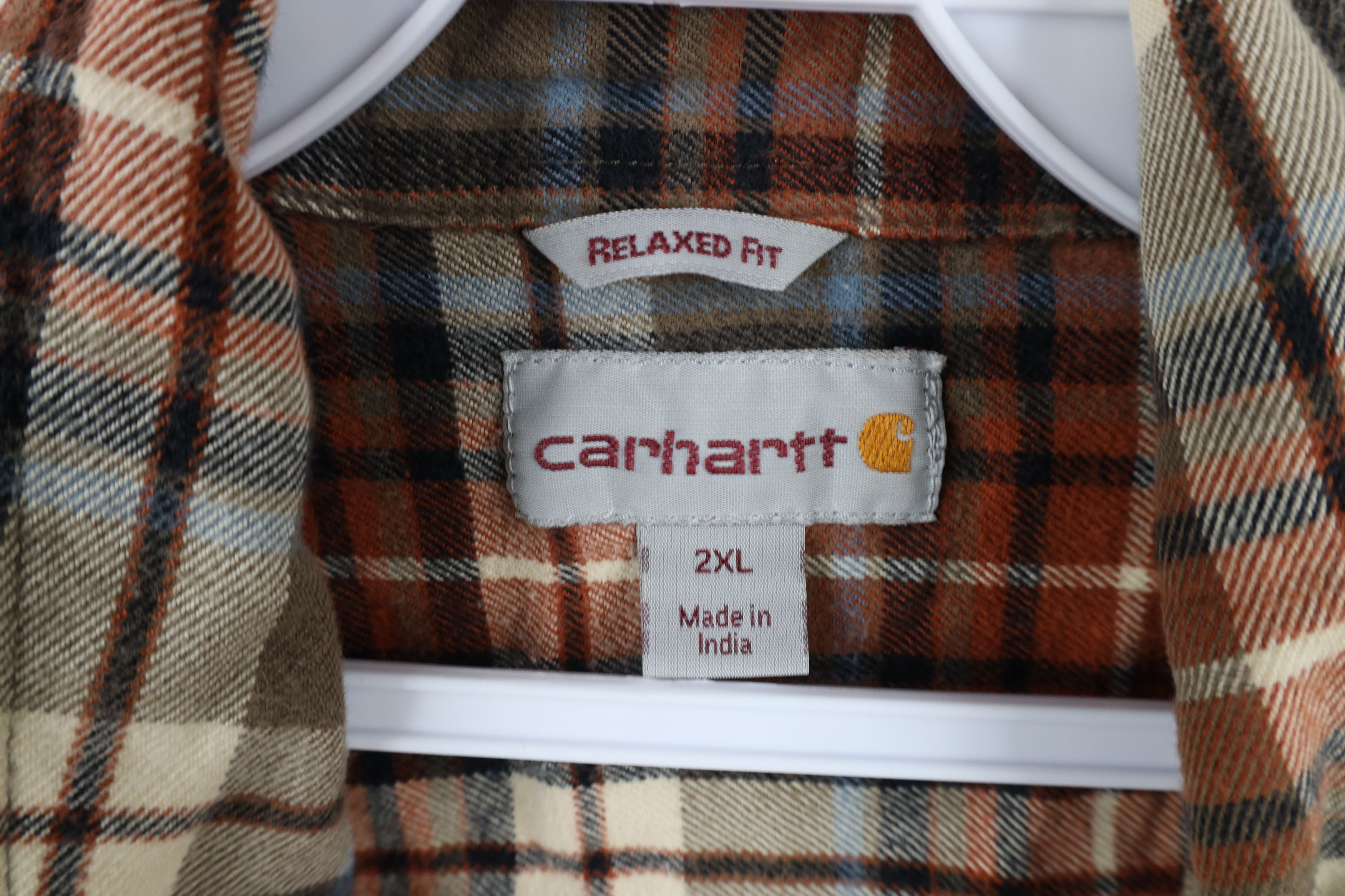Carhartt × Vintage Vintage Carhartt Relaxed Fit Flannel Button Down Shirt Plaid Size US XXL / EU 58 / 5 - 7 Thumbnail
