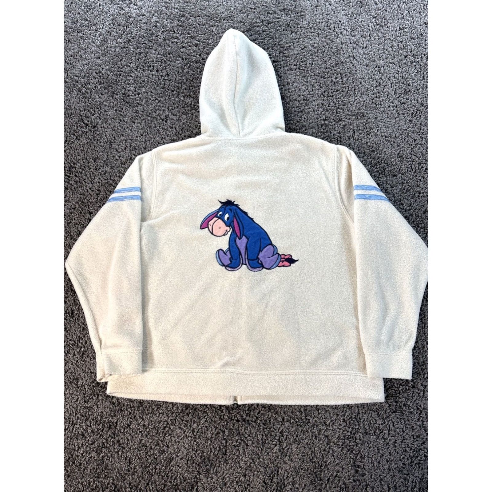 Disney VINTAGE Disney Hoodie Womens Large White Full Zip Eeyore Embroidered Y2K 90s Cartoon Womens Size L / US 10 / IT 46 - 5 Thumbnail