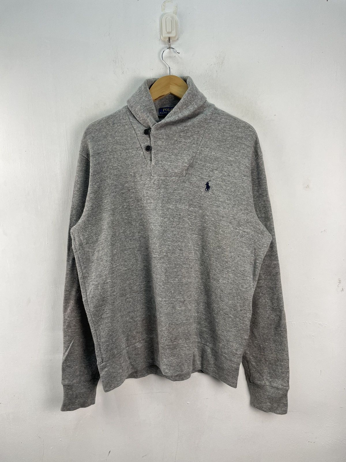 Polo Ralph Lauren Vintage Polo Ralph Lauren Sweatshirt Shawl Collar Pullover Size US M / EU 48-50 / 2 - 1 Thumbnail