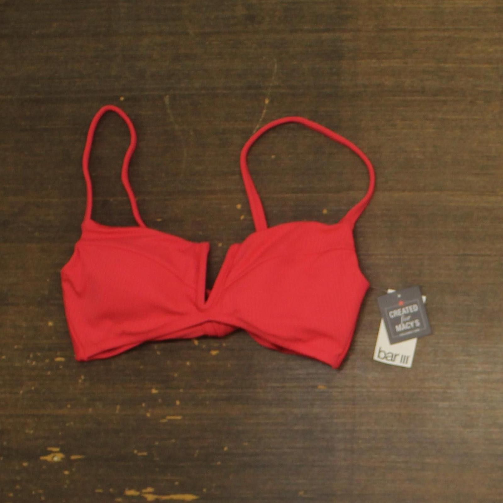 Bar III Nwt Bar Iii Bralette Bikini Swim Top Bright Rose Pink S Size ONE SIZE - 1 Thumbnail