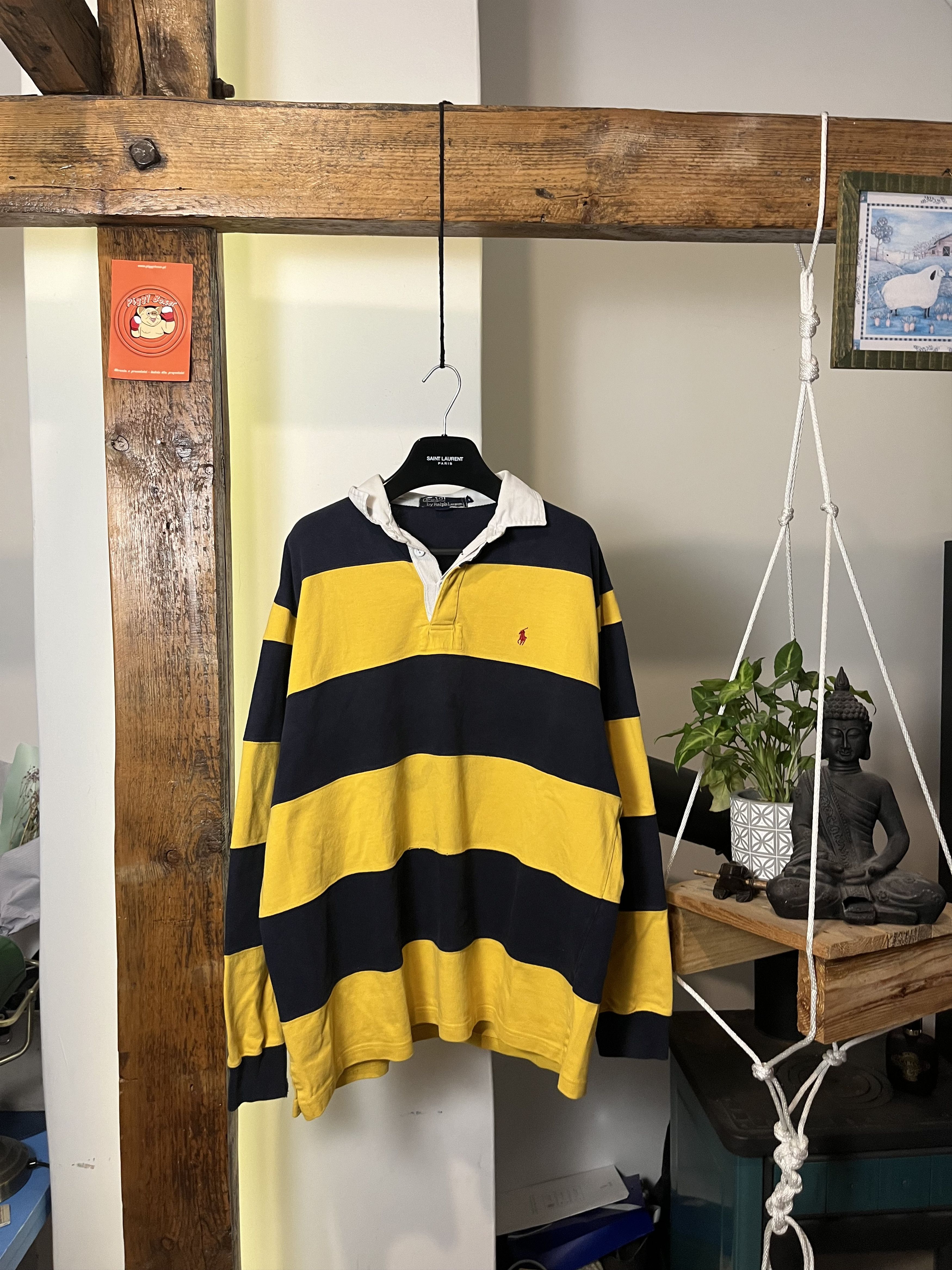 Polo Ralph Lauren × Ralph Lauren × Vintage 90s Polo Ralph Lauren Rugby Longsleeve Striped Hype Rare Size US M / EU 48-50 / 2 - 1 Thumbnail