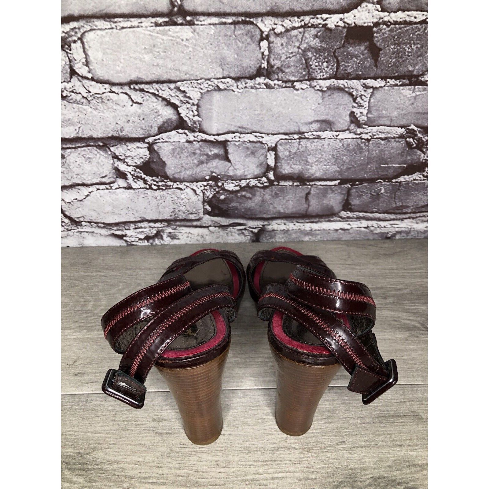 7 For All Mankind 7 Seven For All Mankind Purple Patent Platform Sandals Heels Size US 6.5 / IT 36.5 - 6 Thumbnail