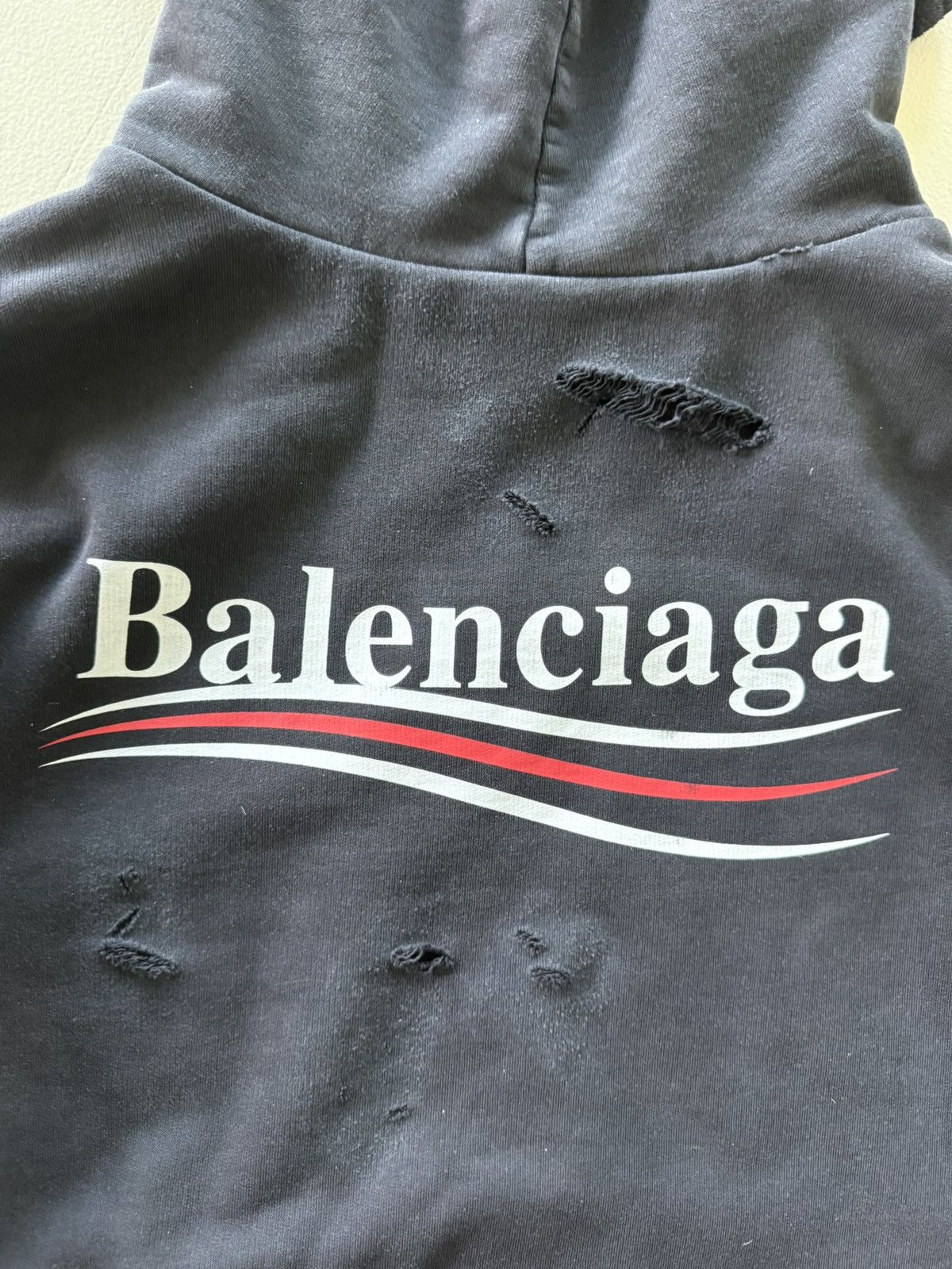 Balenciaga Balenciaga double layer political hoodie lightly thrashed Size US S / EU 44-46 / 1 - 4 Thumbnail