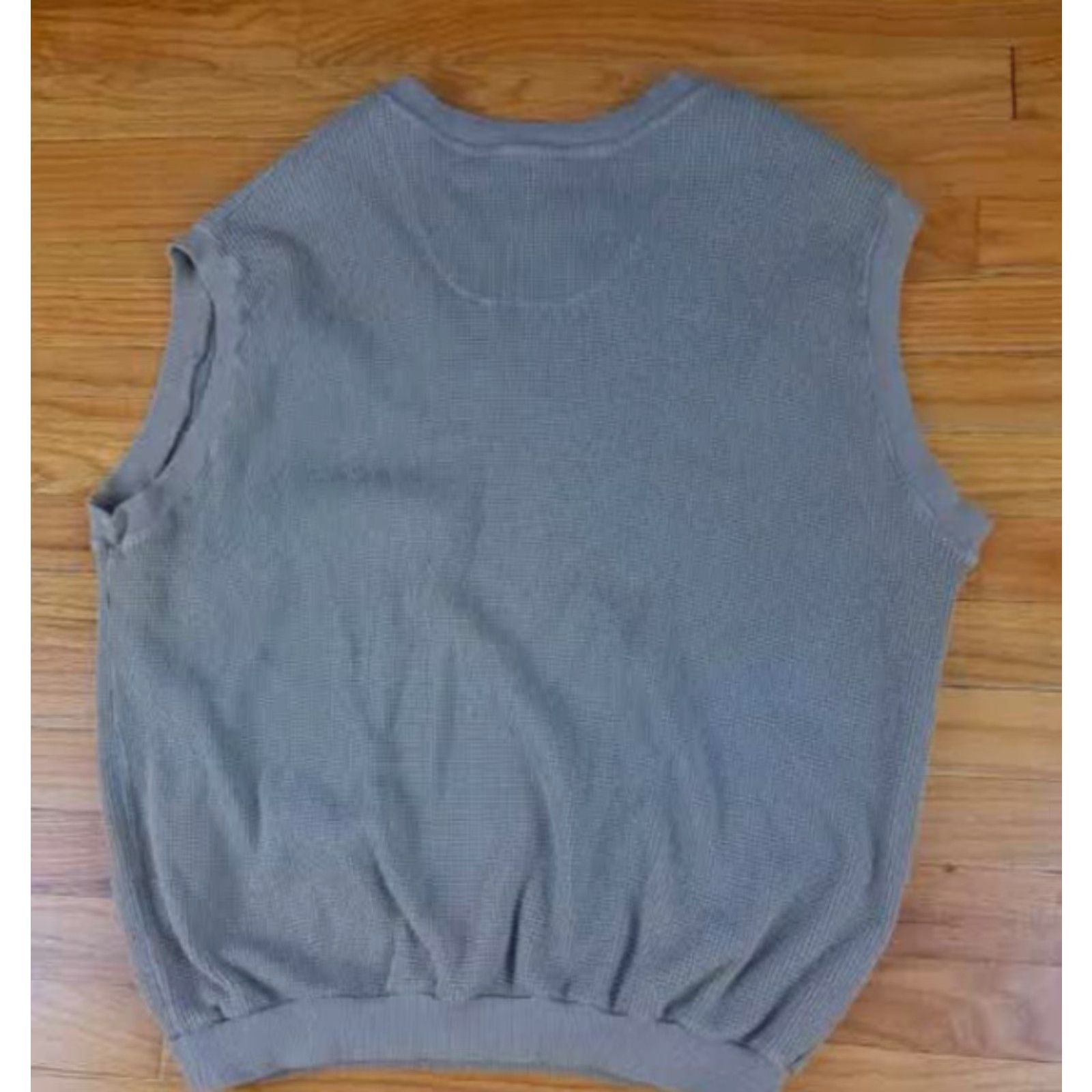 Orvis Orvis Mens Sweater Vest Cotton Knit V-Neck Tan Brown Large, Regular, 26in Long, 25in Pit to Pit Size US L / EU 52-54 / 3 - 5 Thumbnail