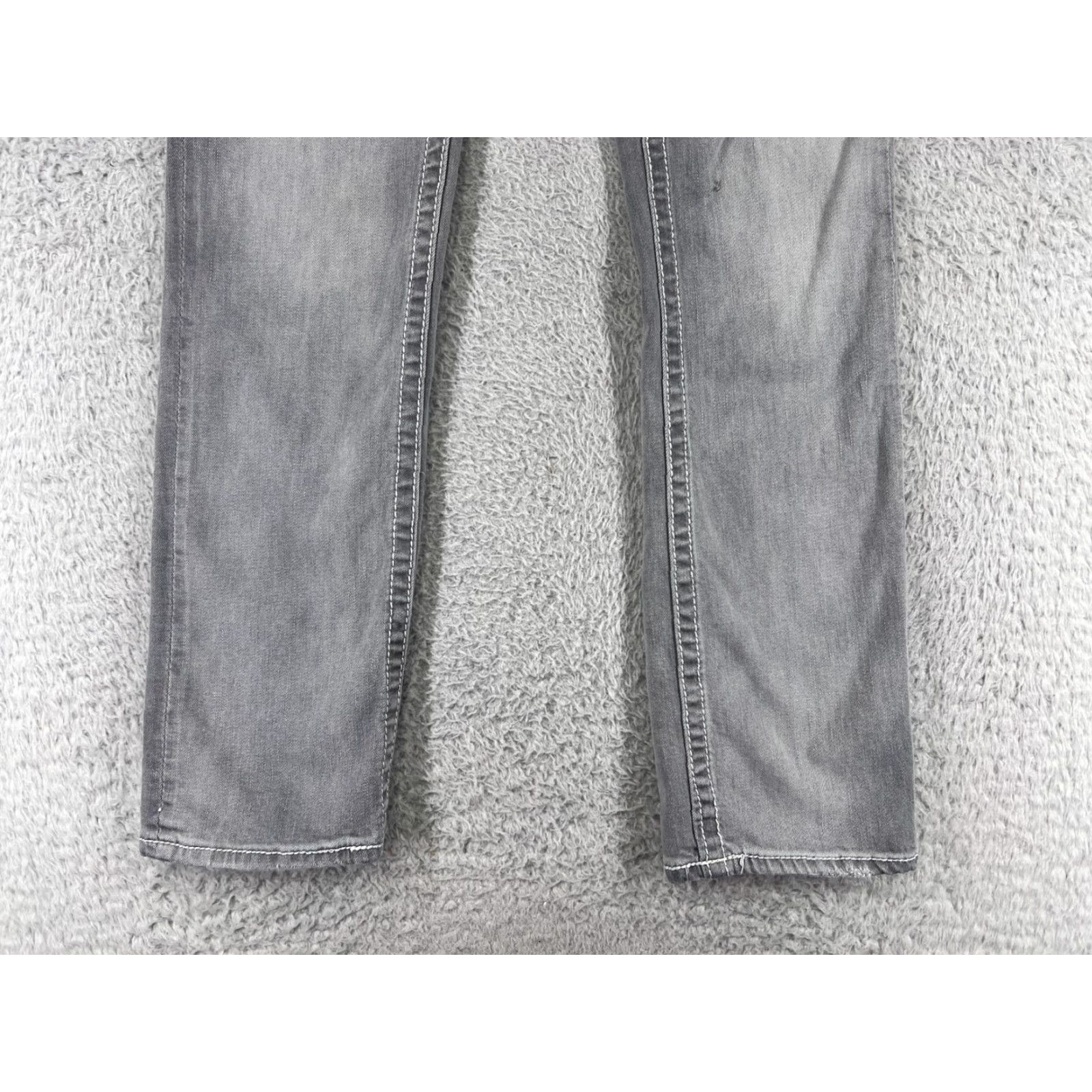 Vintage Maurices Jeans Womens 9 Gray Denim Cotton Blend Stretch Mid Rise Bling Straight Size 30" / US 8 / IT 44 - 5 Thumbnail