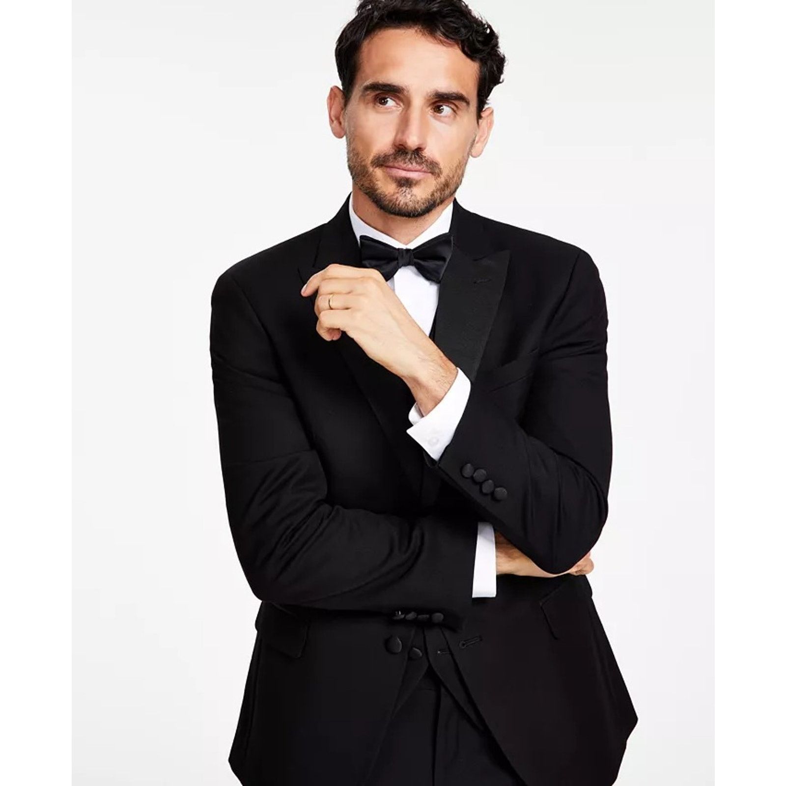 Alfani Alfani Men's Black Slim-Fit Evening Tuxedo Jacket Size 44S Size 44S - 3 Thumbnail