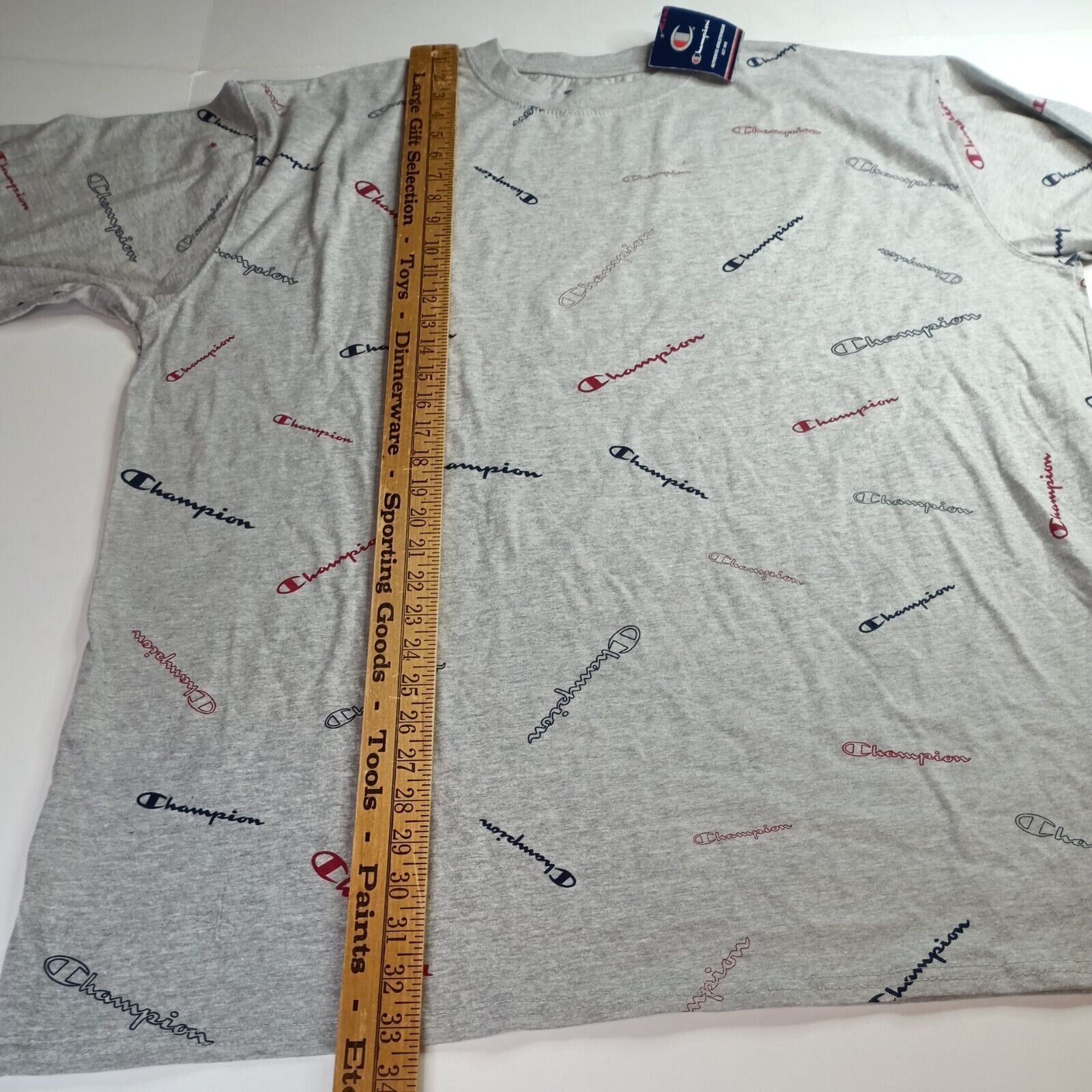 Champion Champion T-shirt Men’s XLT All Over Print Logo Spell Out Size US XL / EU 56 / 4 - 7 Thumbnail