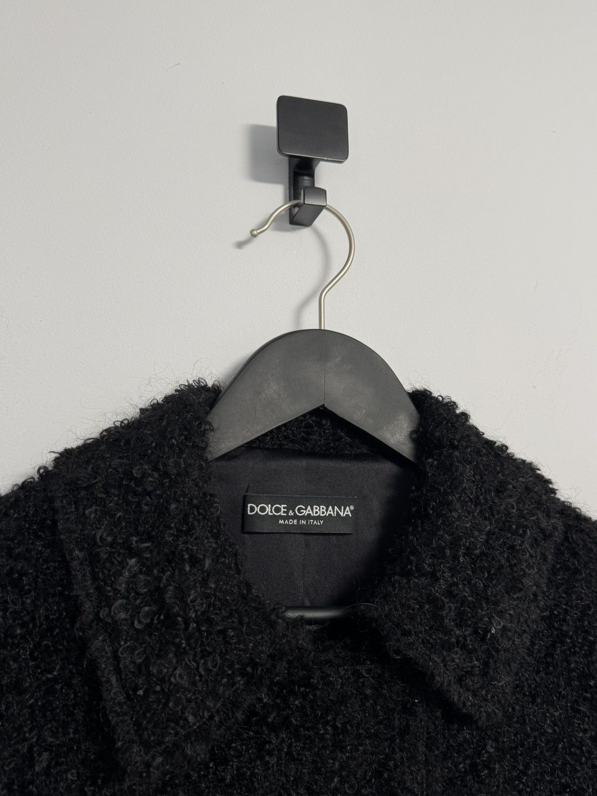 Dolce & Gabbana Dolce & Gabbana Black Boucle Wool Mohair Coat Jacket IT42 Size M / US 6-8 / IT 42-44 - 3 Thumbnail