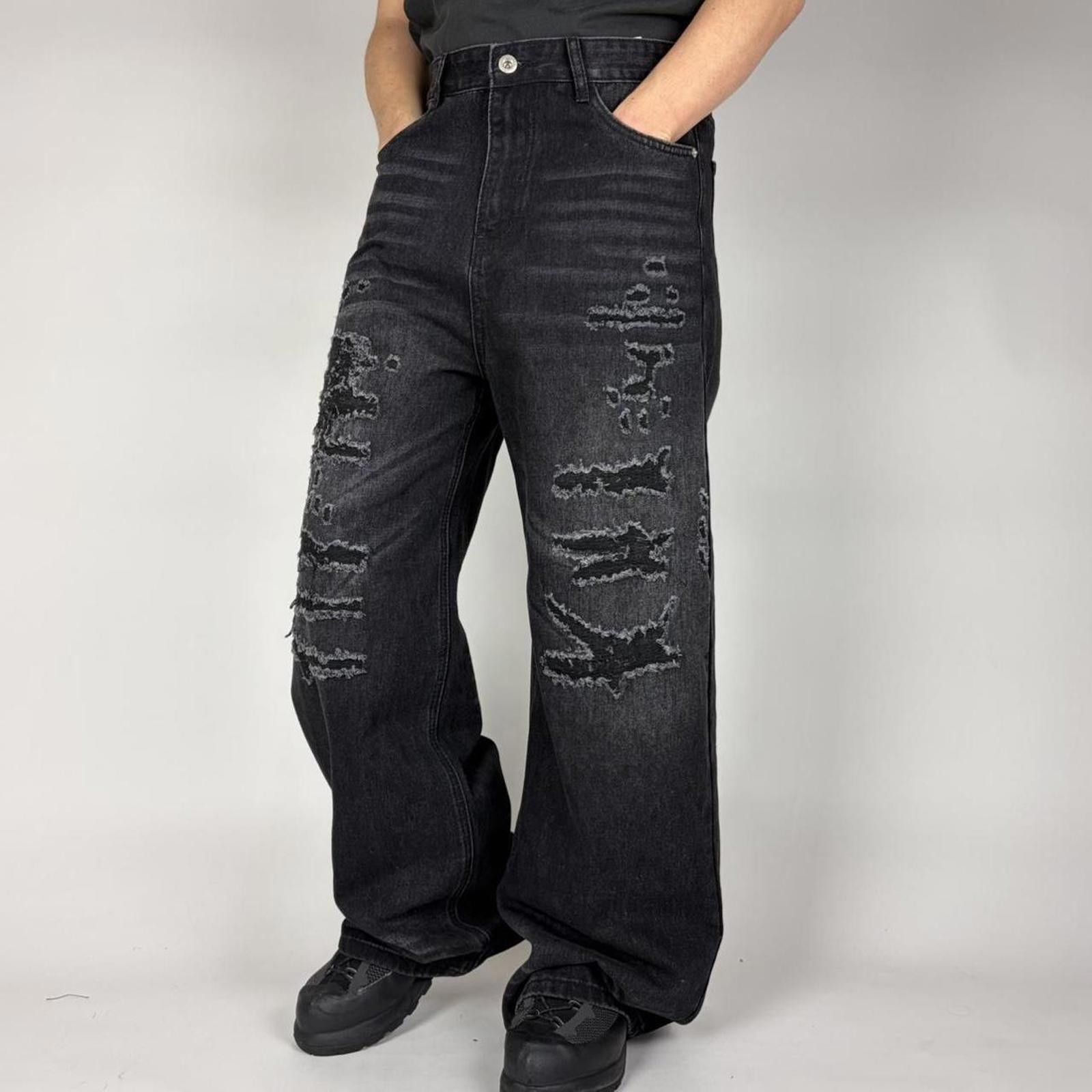 Other Black Wide Leg Boro Denim Size US 34 / EU 50 - 3 Thumbnail