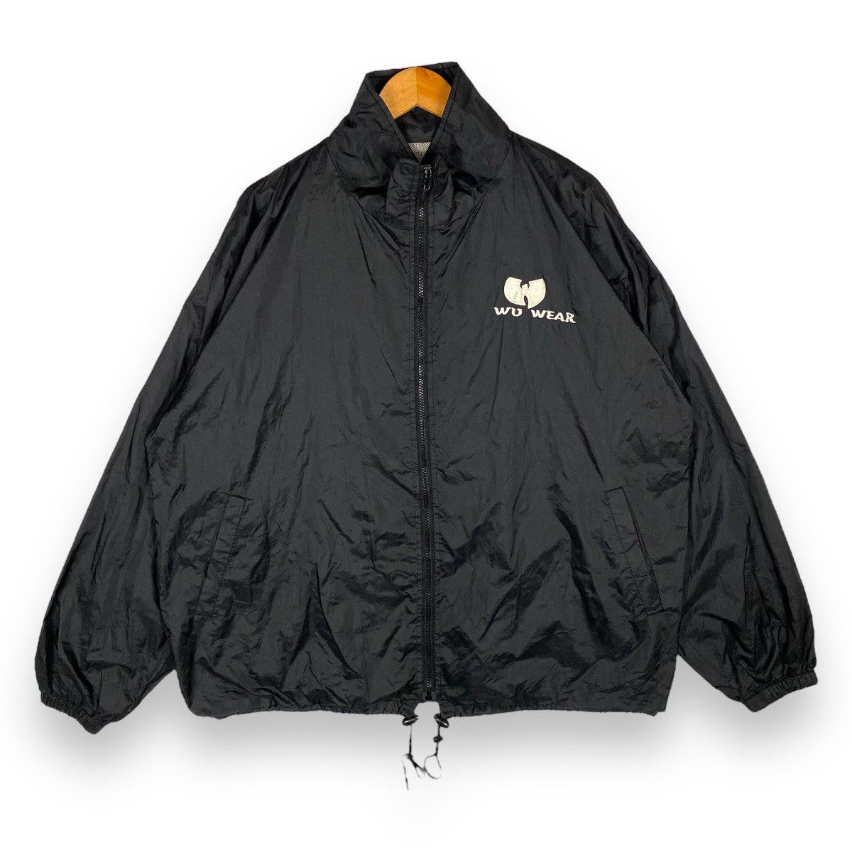 image of Vintage Wu-Wear Embroidered Logo Light Zipper Jacket in Black, Men's (Size XL)