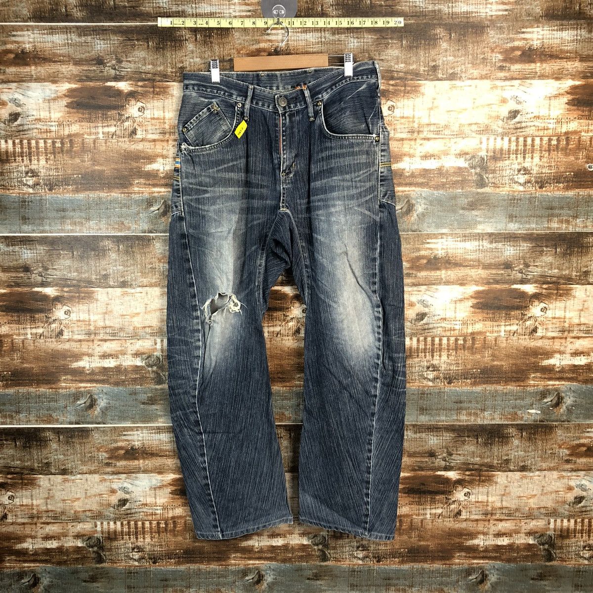 DLL Edwin Blue Distressed Denim Pants #C130