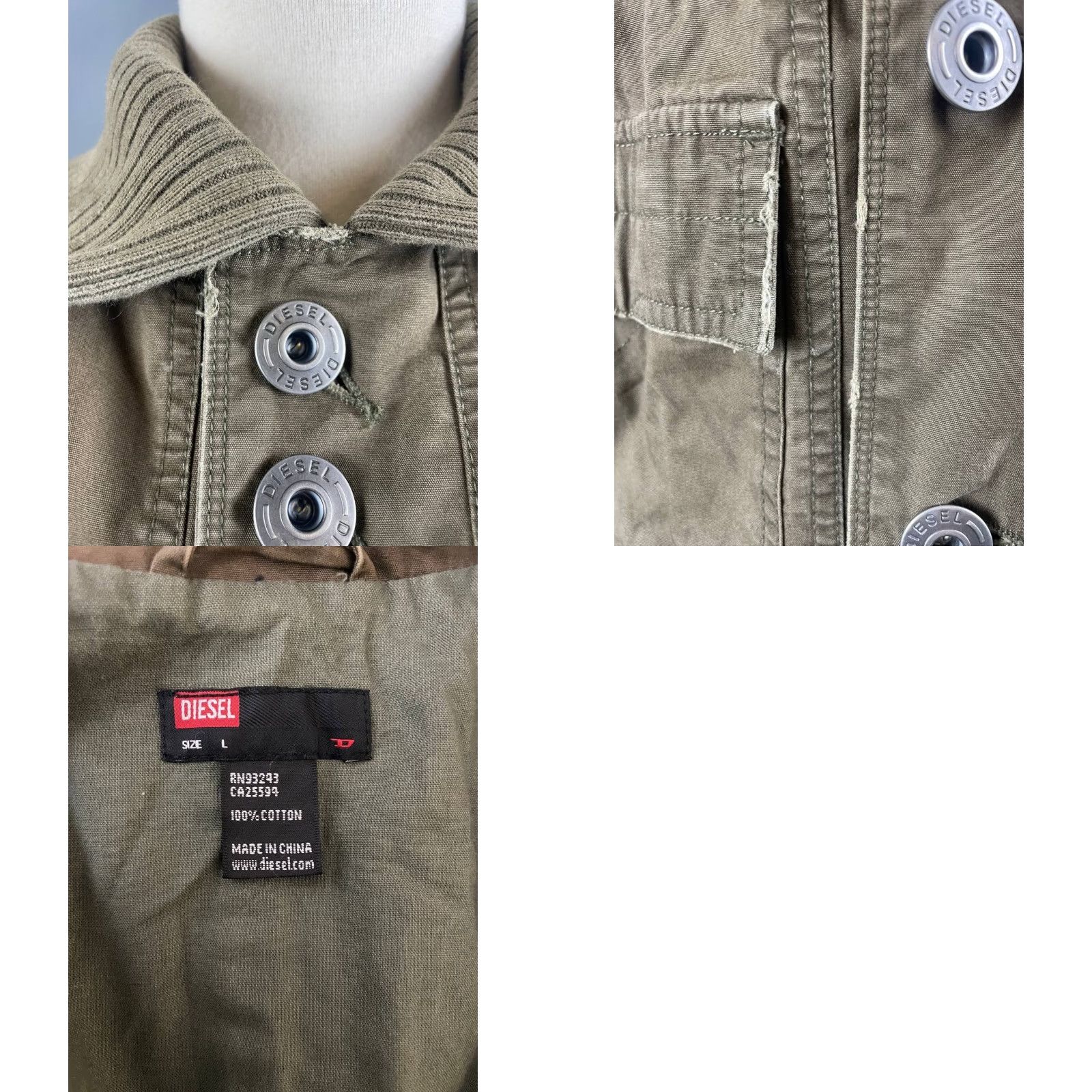 Diesel Diesel Jacket Women's Military Cotton Long Sleeve Brown Pockets Front Zip Button Hooded Mid-Length Regular L Size L / US 10 / IT 46 - 9 Thumbnail