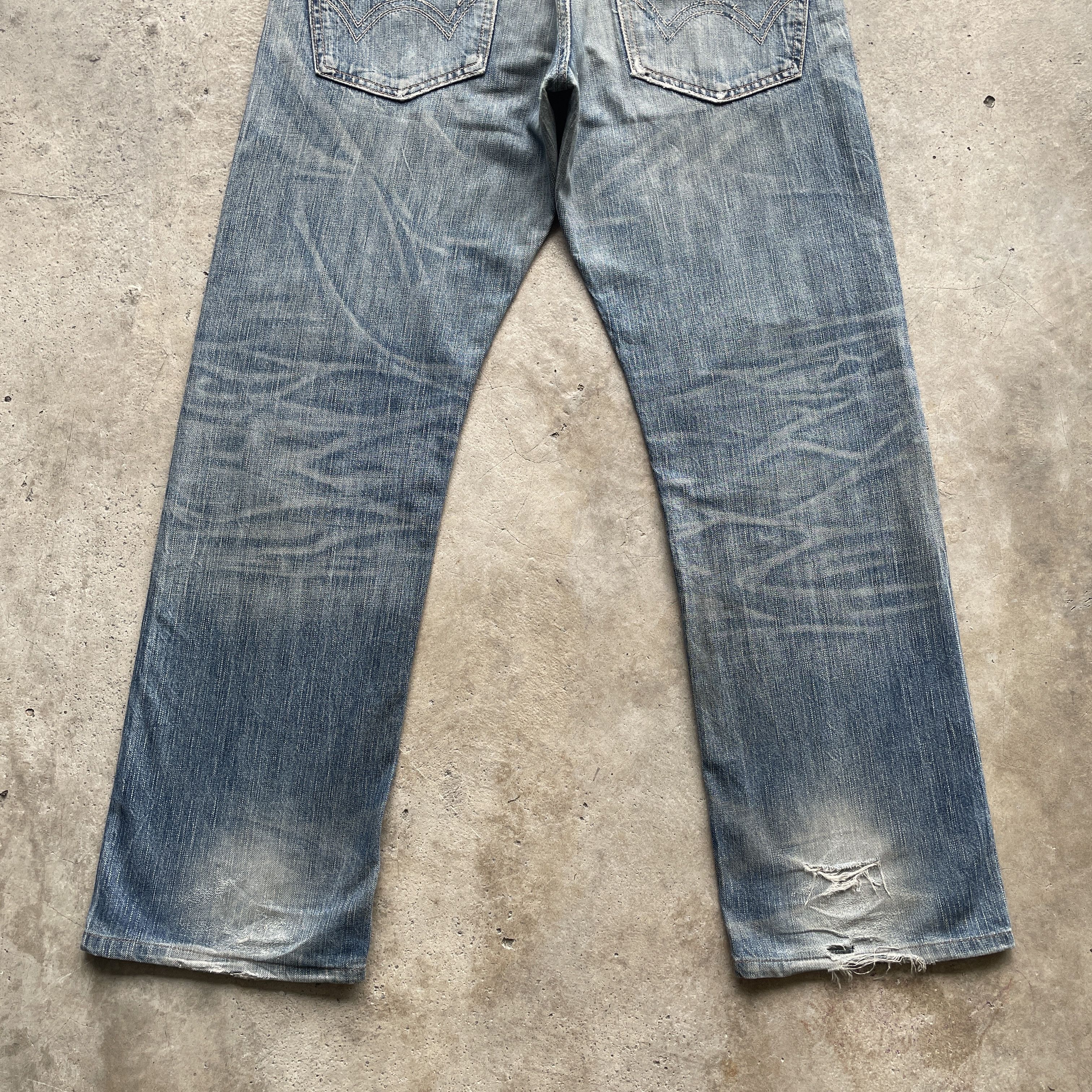 Edwin VINTAGE EDWIN DISTRESSED BAGGY JEANS FADED DENIM PANTS W37 Size US 37 - 11 Thumbnail