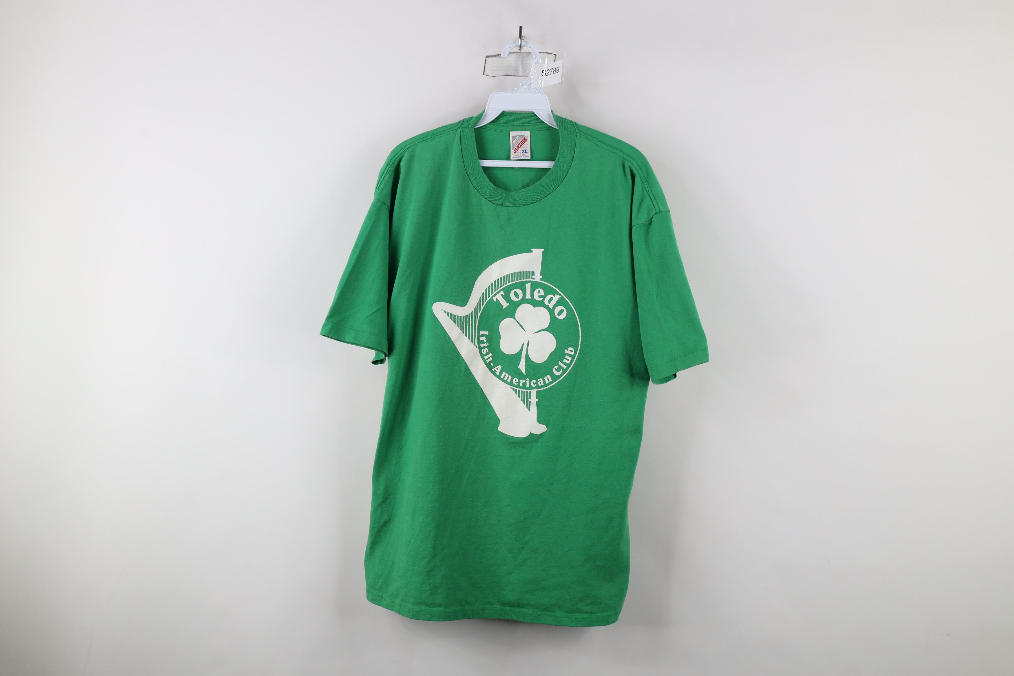 Vintage Vintage 90s Irish American Club Short Sleeve T-Shirt USA Size US XL / EU 56 / 4 - 1 Thumbnail