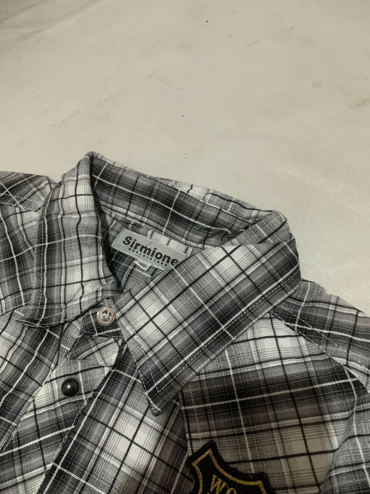 Japanese Brand Japanese Sirmione Poem Patch Plaid Shirt Size US S / EU 44-46 / 1 - 8 Thumbnail