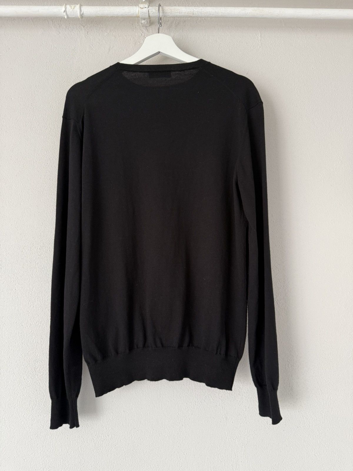 Prada Fine Cotton Crewneck Sweater in Black Size US M / EU 48-50 / 2 - 5 Thumbnail