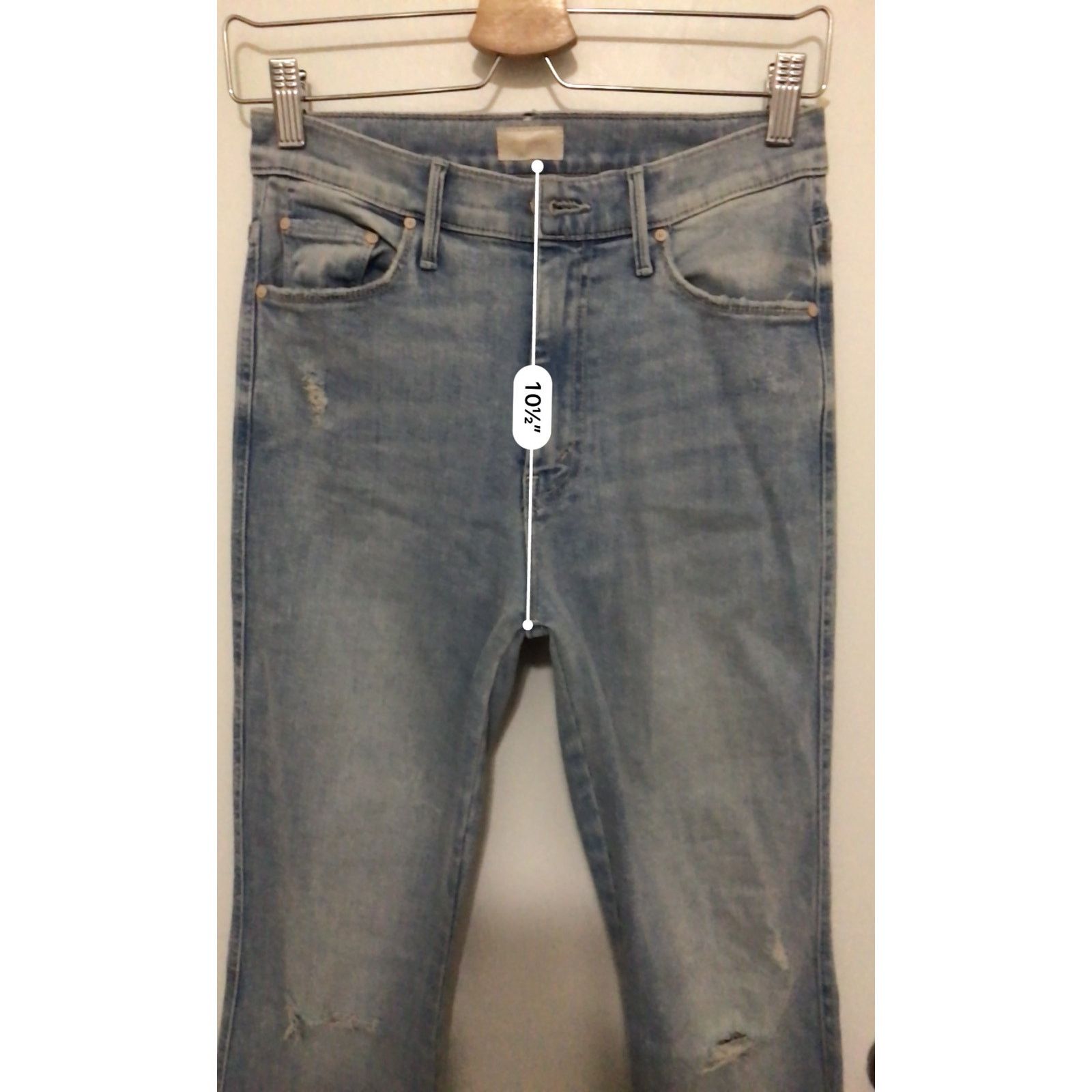 MOTHER MOTHER The Super Cruiser Double Heel Fray Flare Jeans Size 27" / US 4 / IT 40 - 8 Thumbnail