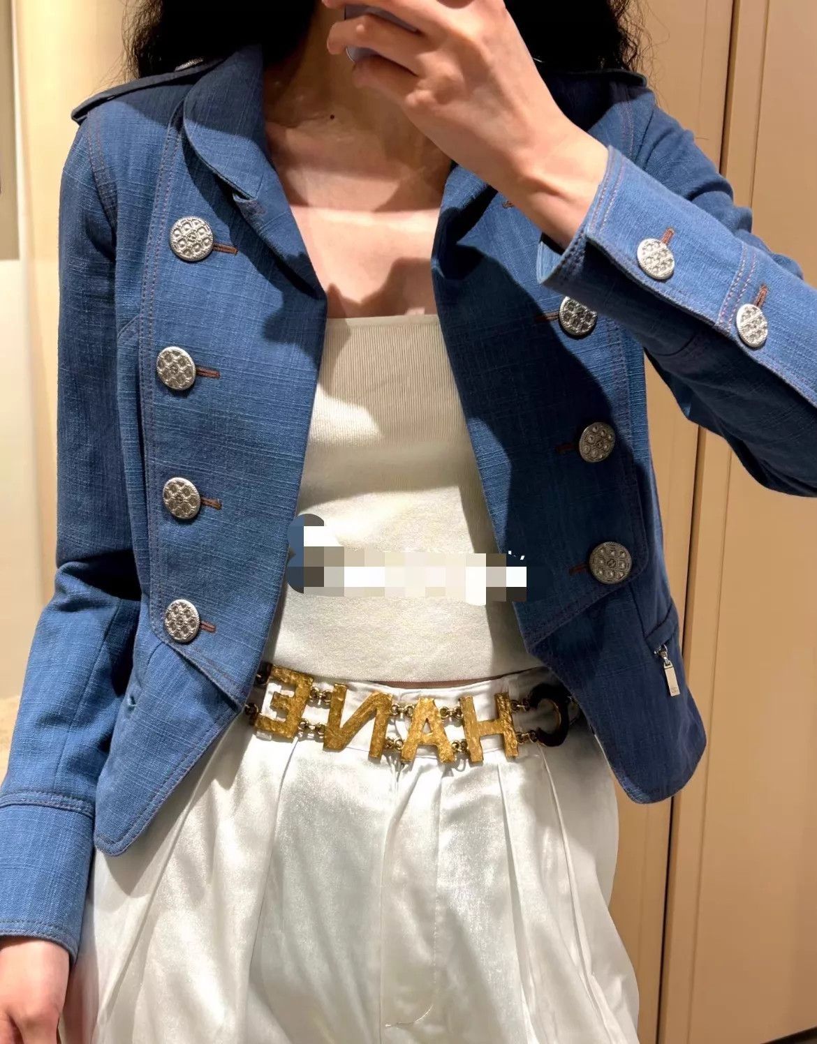 Chanel Chanel Mist Blue epaulet double-breasted blazer size 36 Size XS / US 0-2 / IT 36-38 - 9 Thumbnail