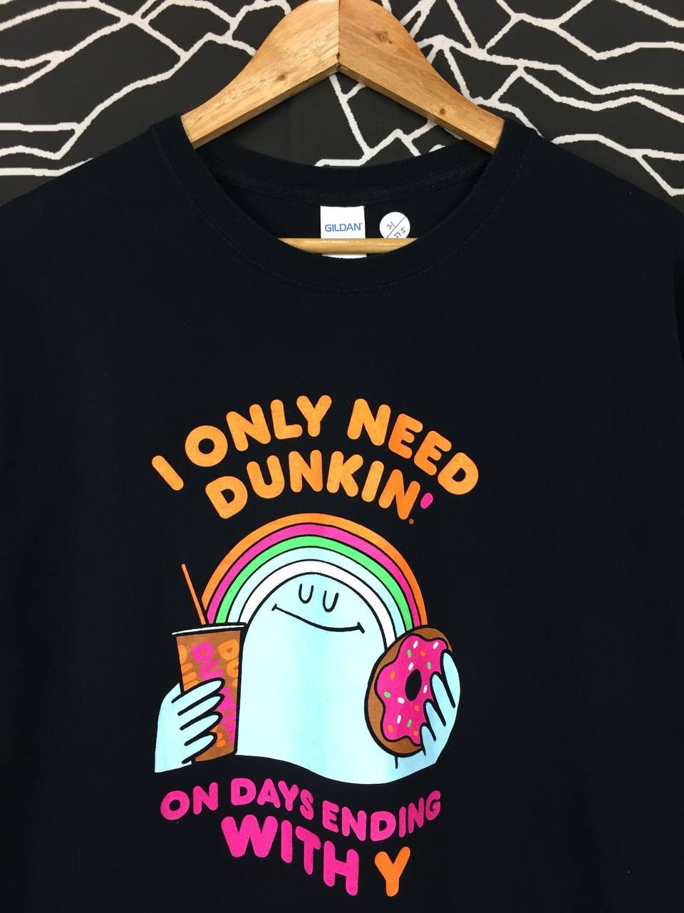 Gildan × Vintage Dunkin' Donuts I Only Need Dunkin' On Days Ending With Y Tee Size US L / EU 52-54 / 3 - 3 Thumbnail
