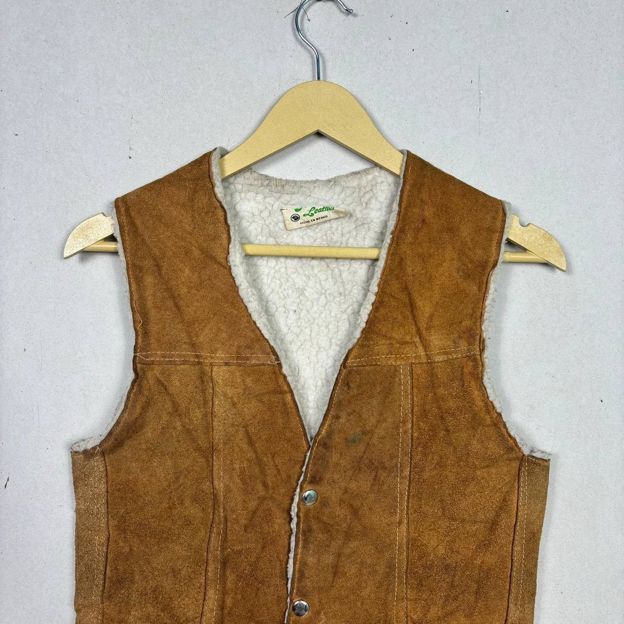 Genuine Leather Vintage 80s Genuine Leather Vest Brown Size US XS / EU 42 / 0 - 3 Thumbnail