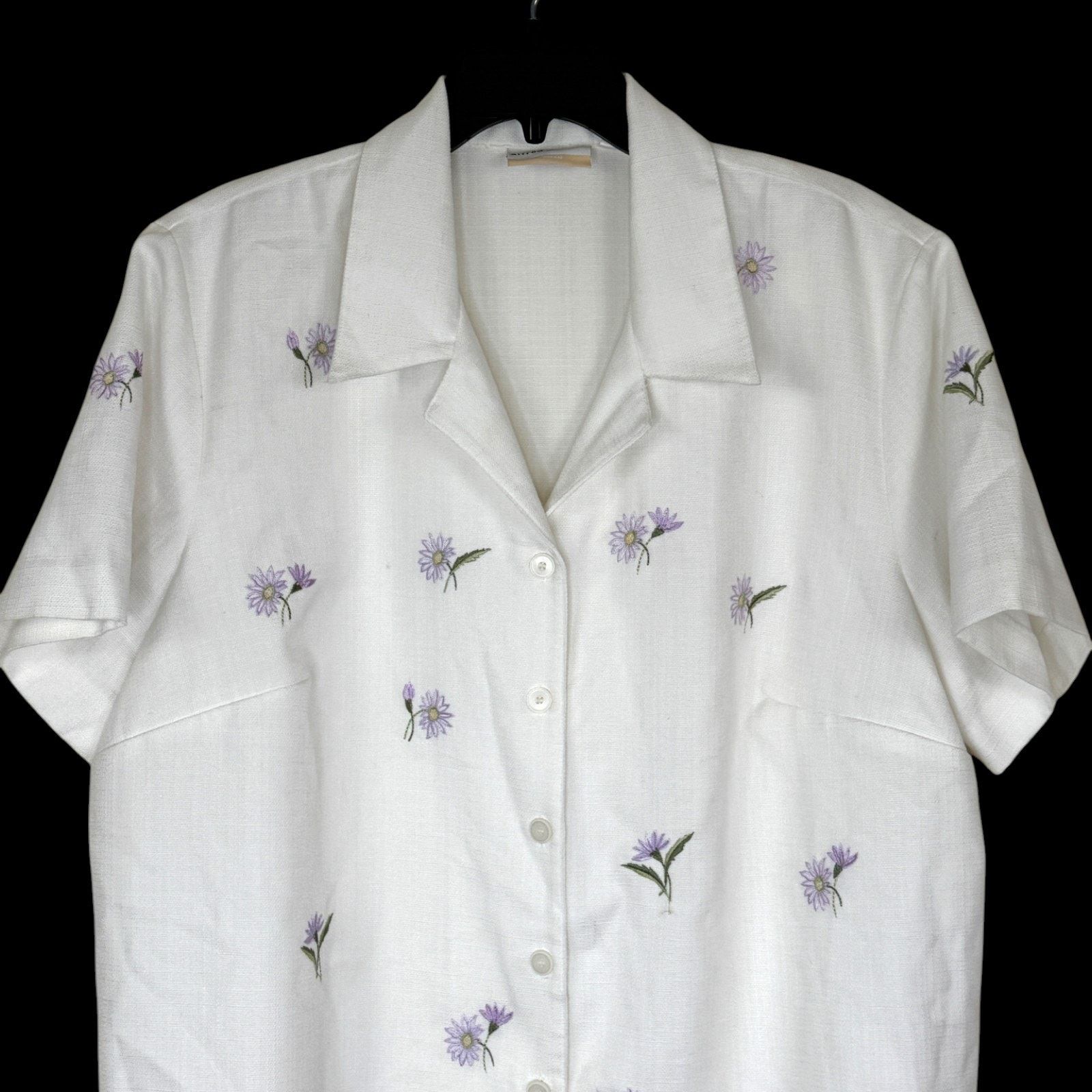 Other Alfred Dunner White Blouse 20W Embroidered Floral Size XXL / US 16-18 / IT 52-54 - 6 Thumbnail
