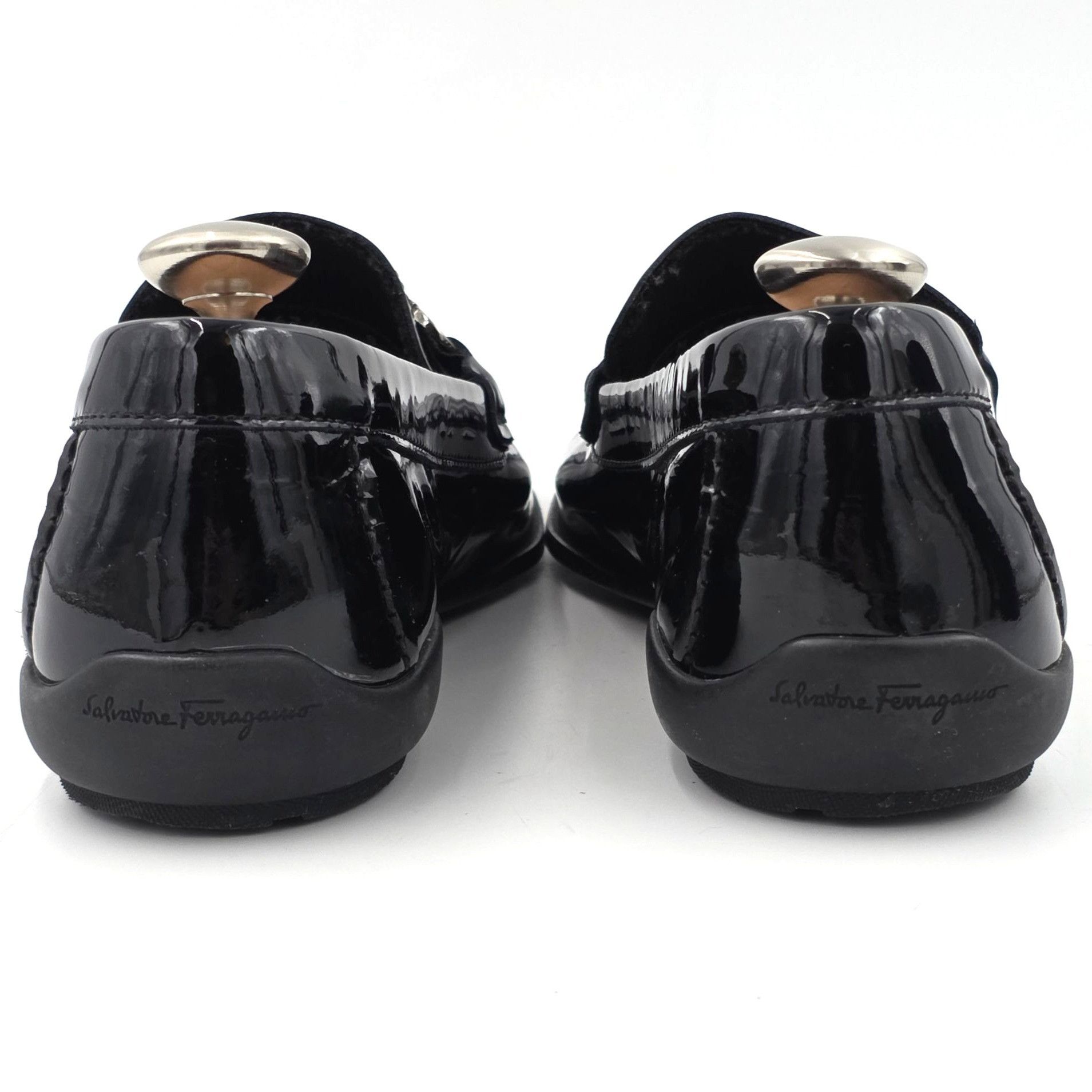 Salvatore Ferragamo Salvatore Ferragamo Mens 8D Black Patent Leather Gancini Bit Size US 8 / EU 41 - 6 Thumbnail