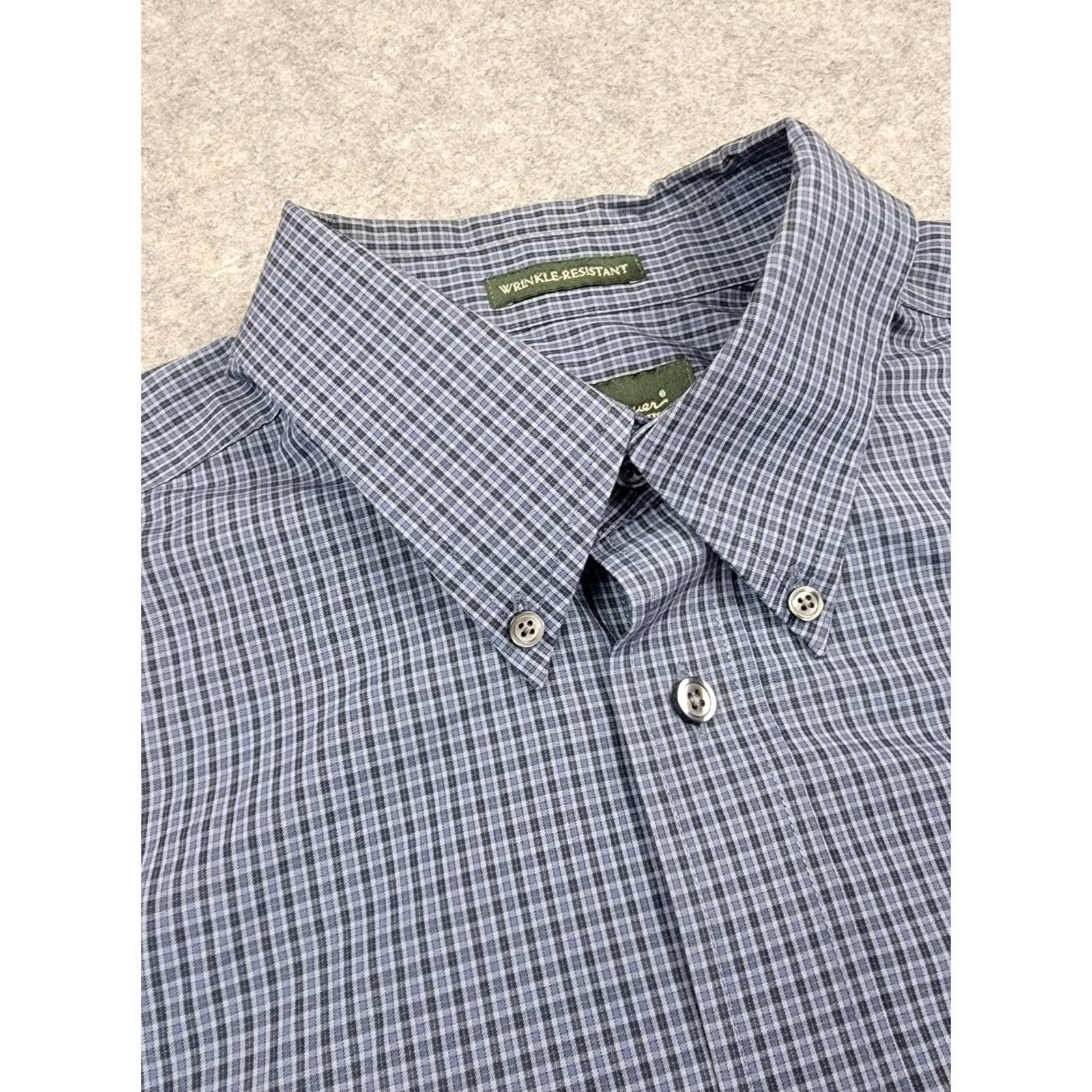 Eddie Bauer Eddie Bauer Shirt Mens Large Blue Plaid Wrinkle Resistant Button Down Size US L / EU 52-54 / 3 - 4 Thumbnail